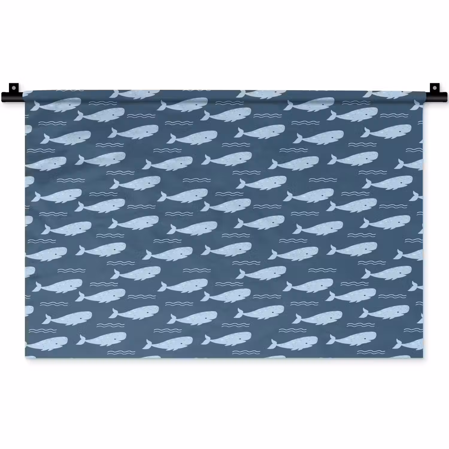 Klein - Oceaan - Golven - Blauw Wandkleed katoen klein 269 -zz3d