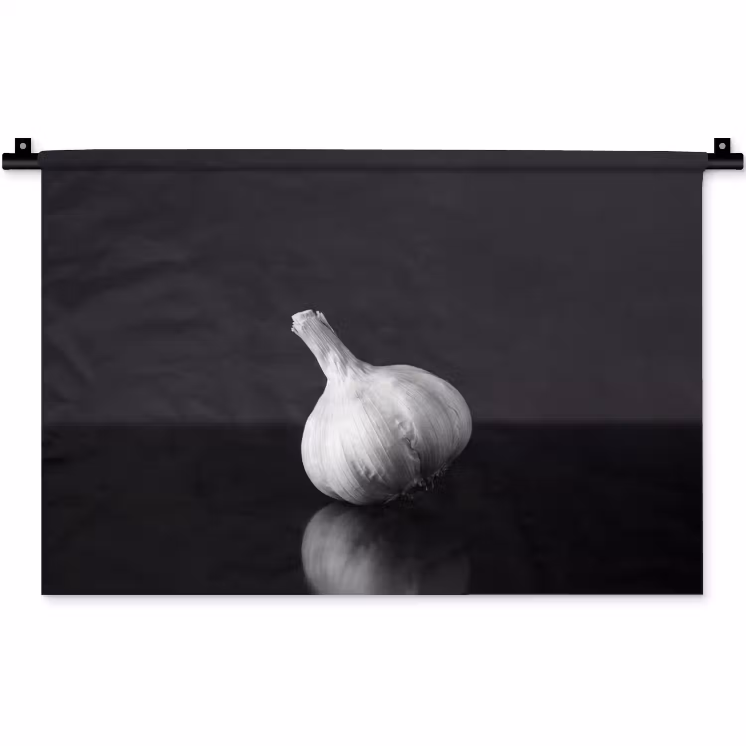Knoflook - Zwart - Wit Wandkleed katoen klein -zz3d
