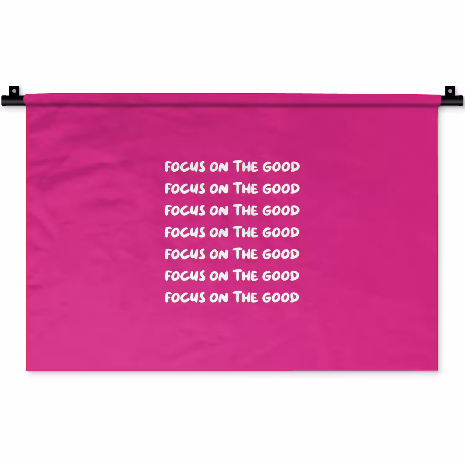 Focus on the good - Roze - wit Wandkleed katoen klein -zz3d