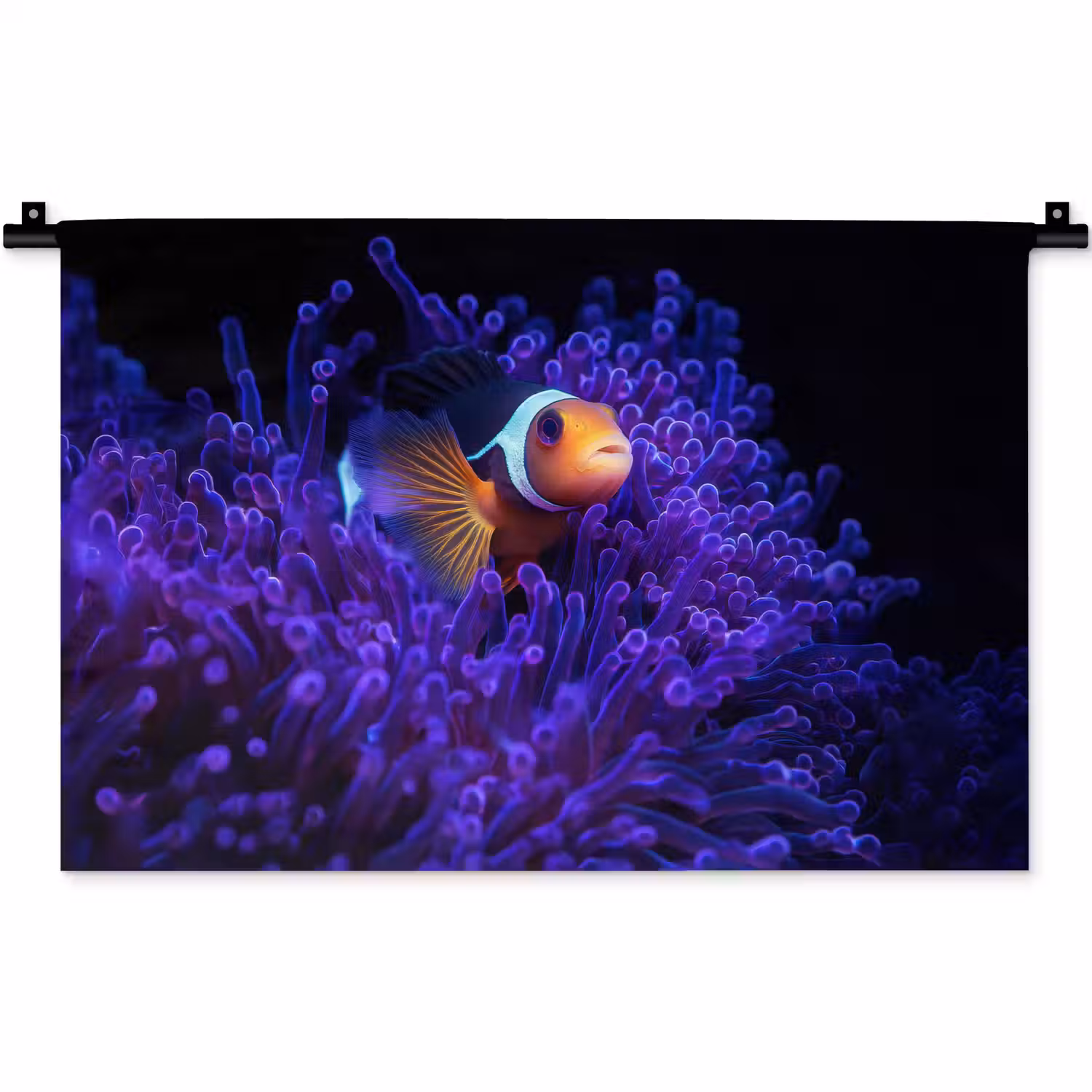 Koraal - Vis - Oranje - Zee Wandkleed katoen klein -zz3d