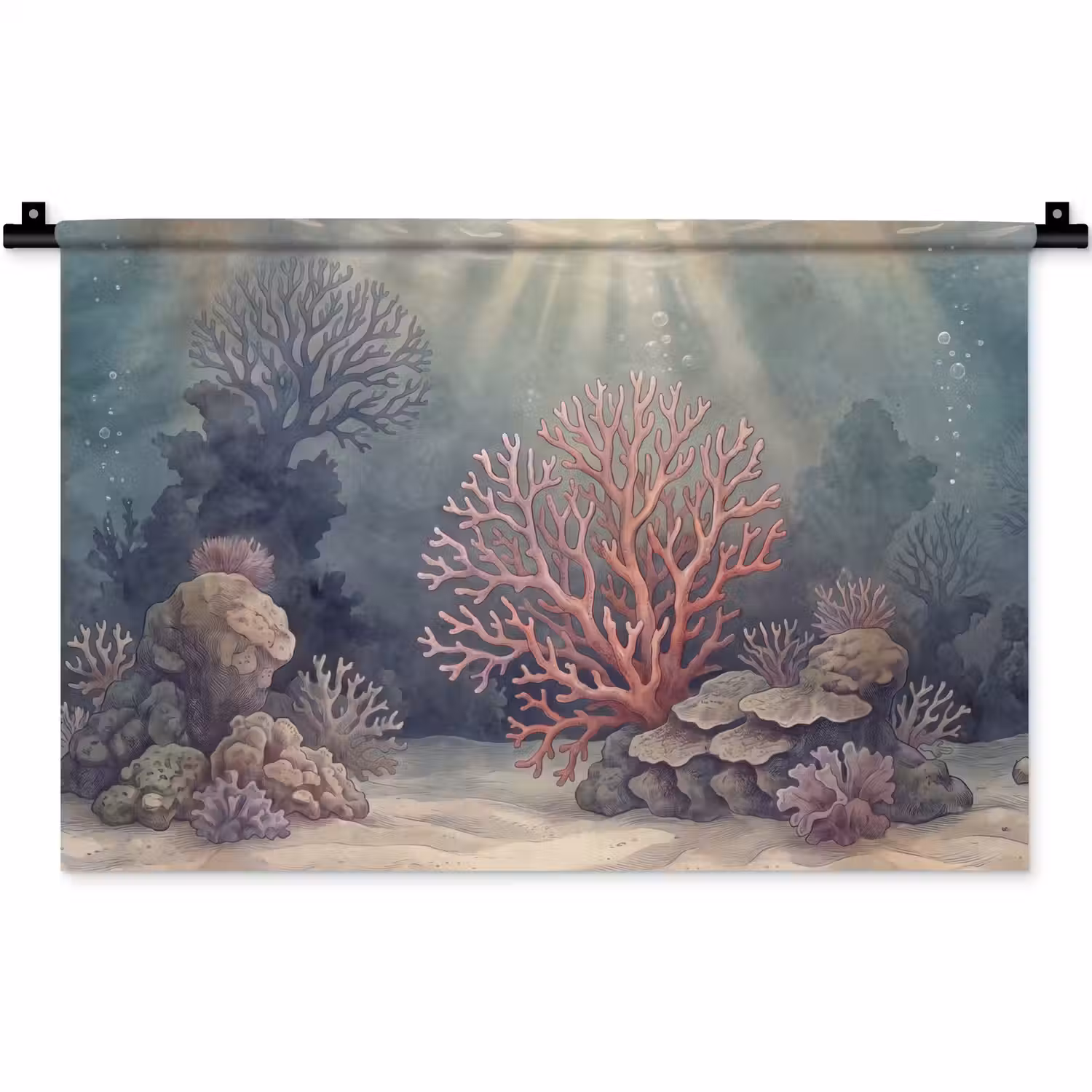 Koraal - Onderwater - Natuur - Roze Wandkleed katoen klein -zz3d