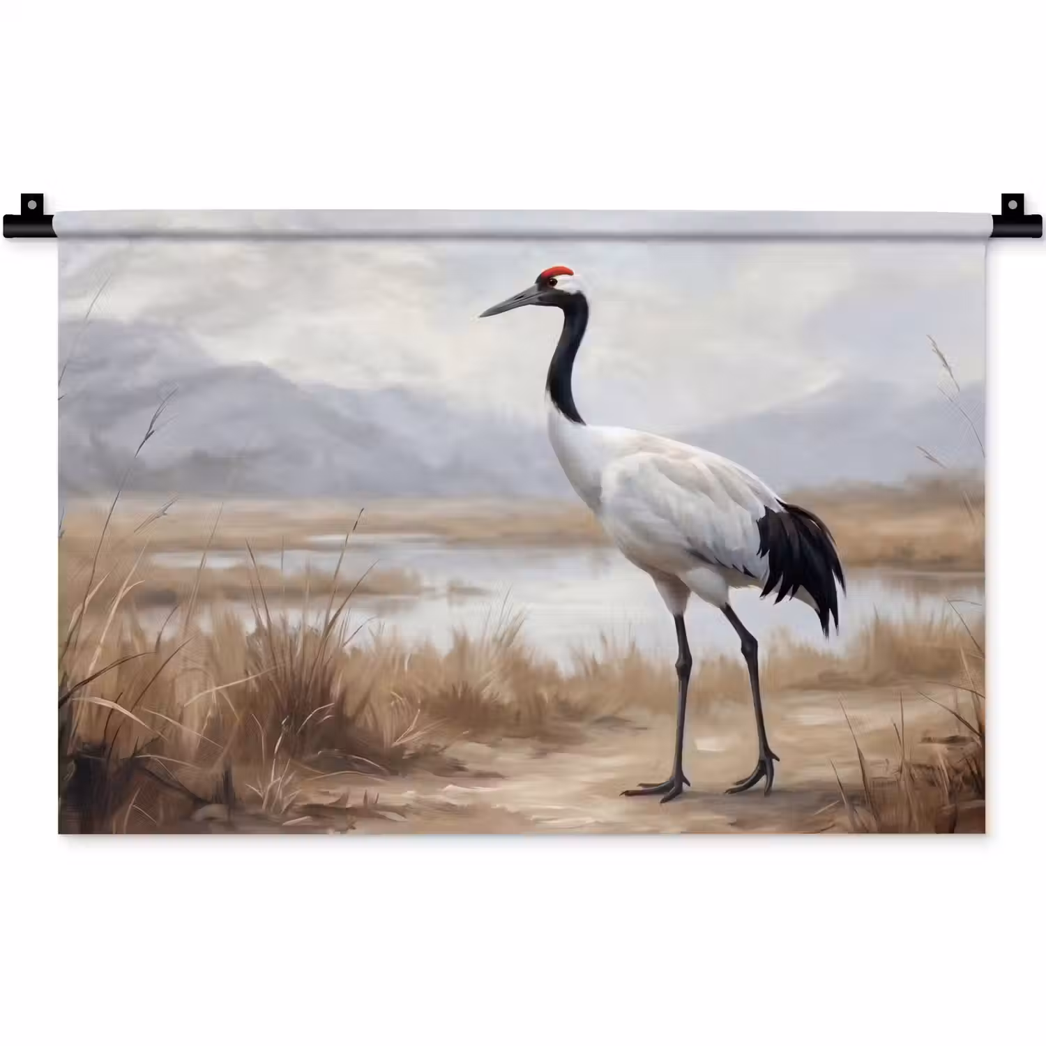 Kraanvogel - Natuur - Realistisch Wandkleed katoen klein -zz3d