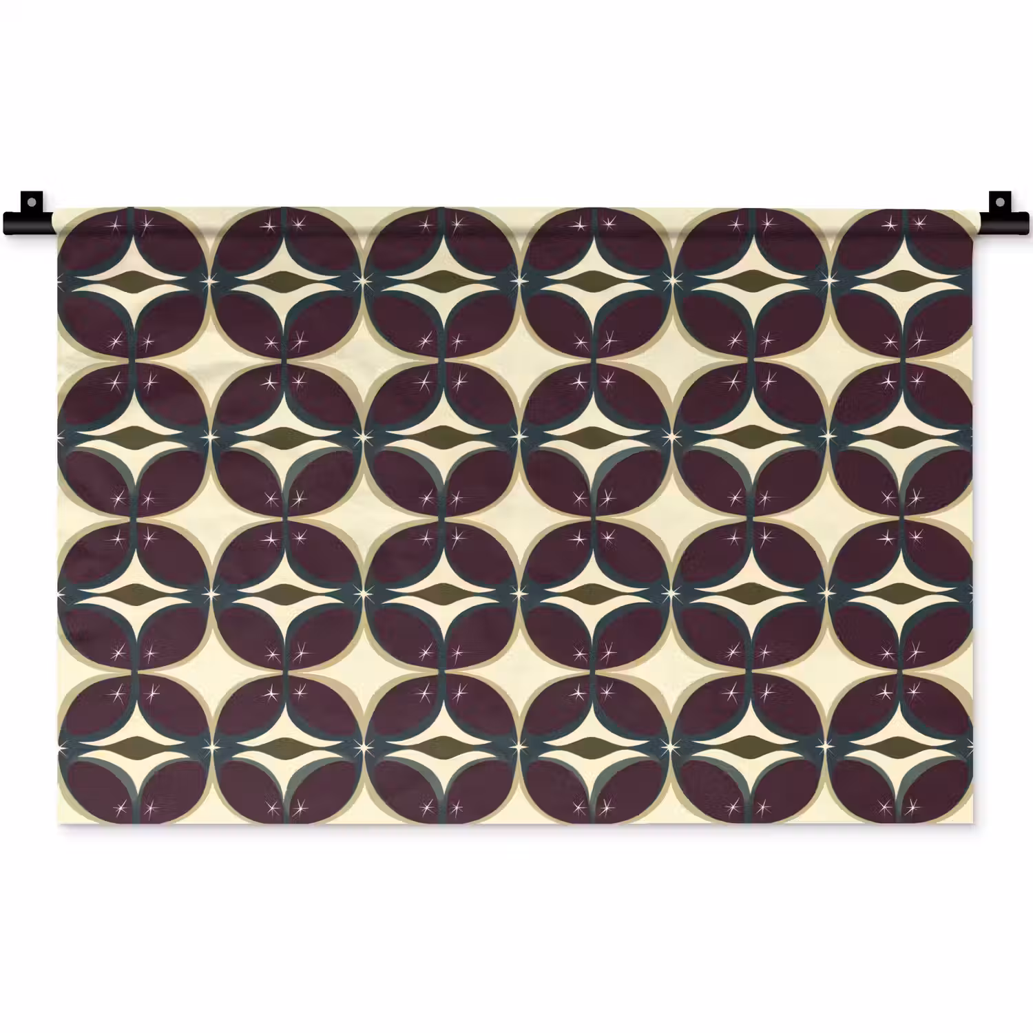 Cirkel - Retro - Kleurrijk Wandkleed katoen klein 269 -zz3d