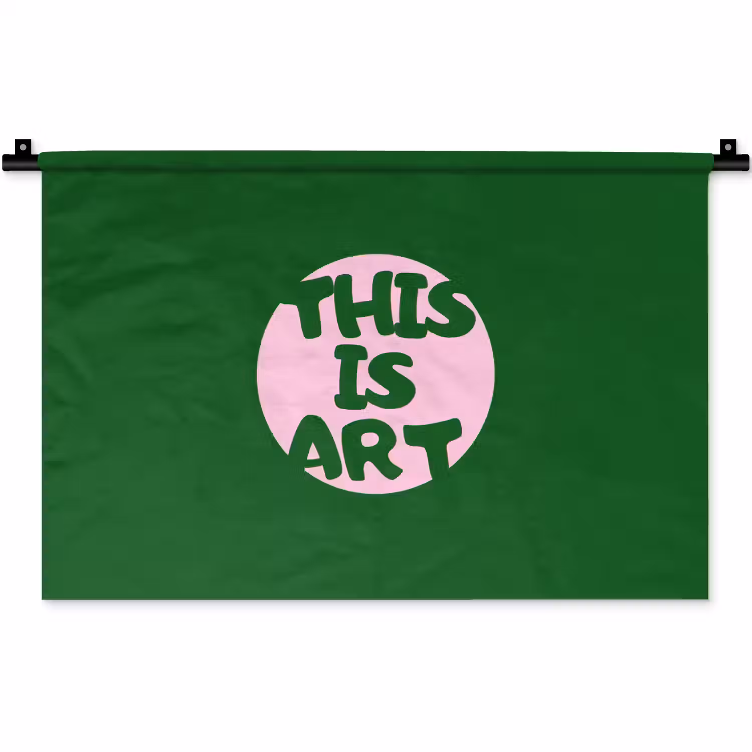 Cirkel - Roze - Tekst - Art Wandkleed katoen klein -zz3d