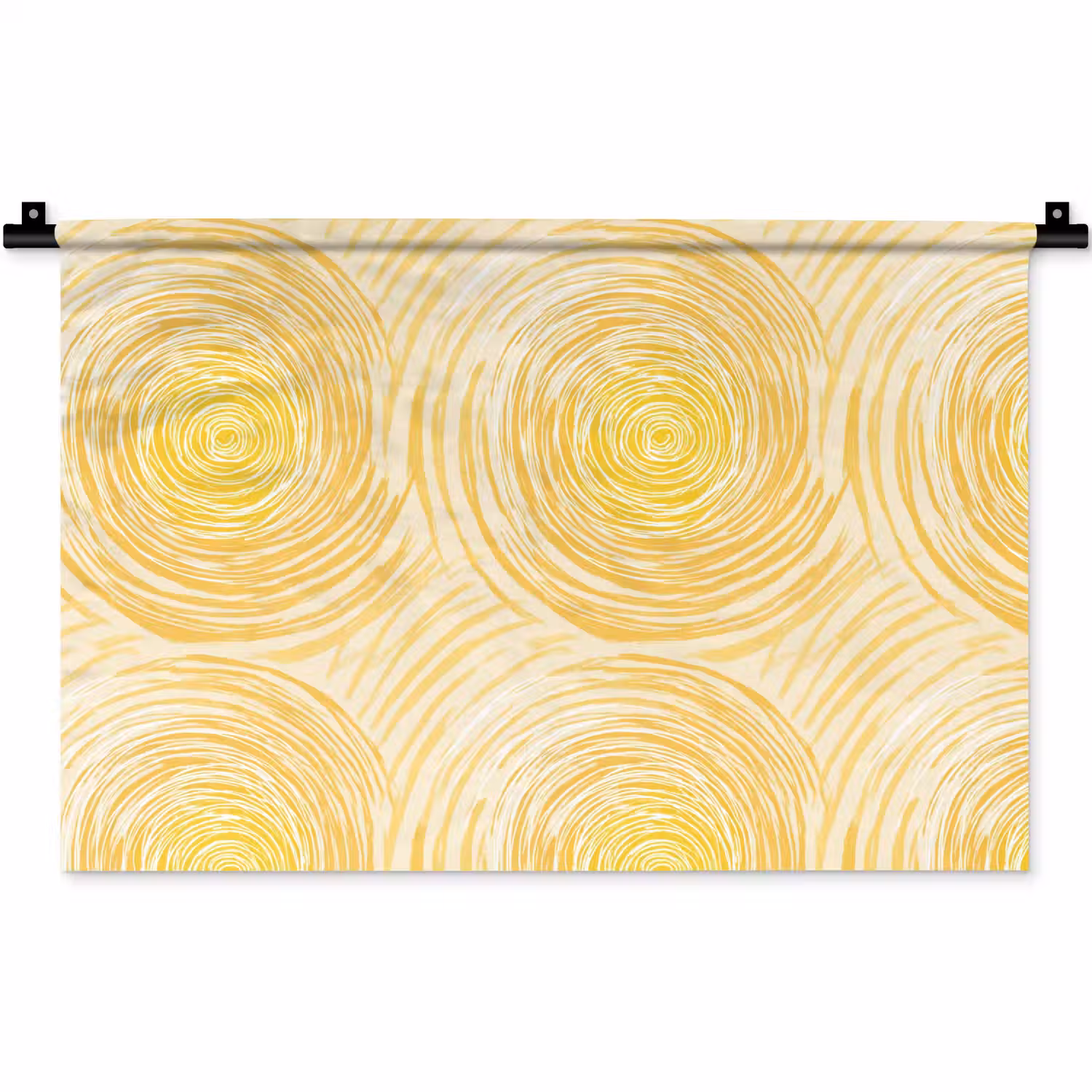 Cirkels - Abstract - Artistiek - Geel Wandkleed katoen klein 269 -zz3d