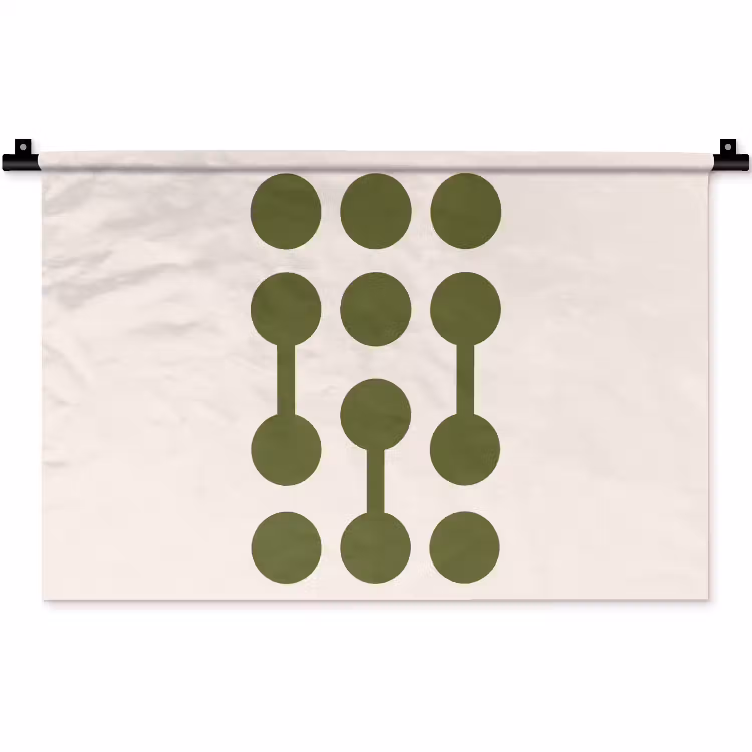 Cirkels - Geometrisch - Abstract - Modern - Groen Wandkleed katoen klein -zz3d