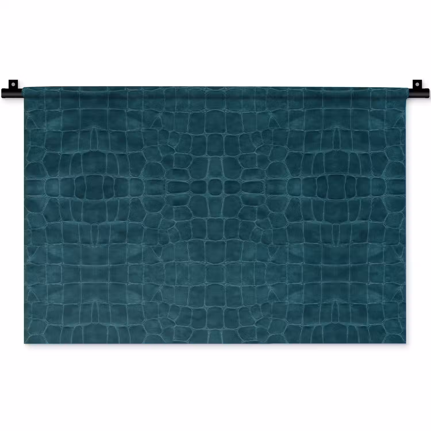 Krokodil - Leer - Petrol - Blauw Wandkleed katoen klein 269 -zz3d