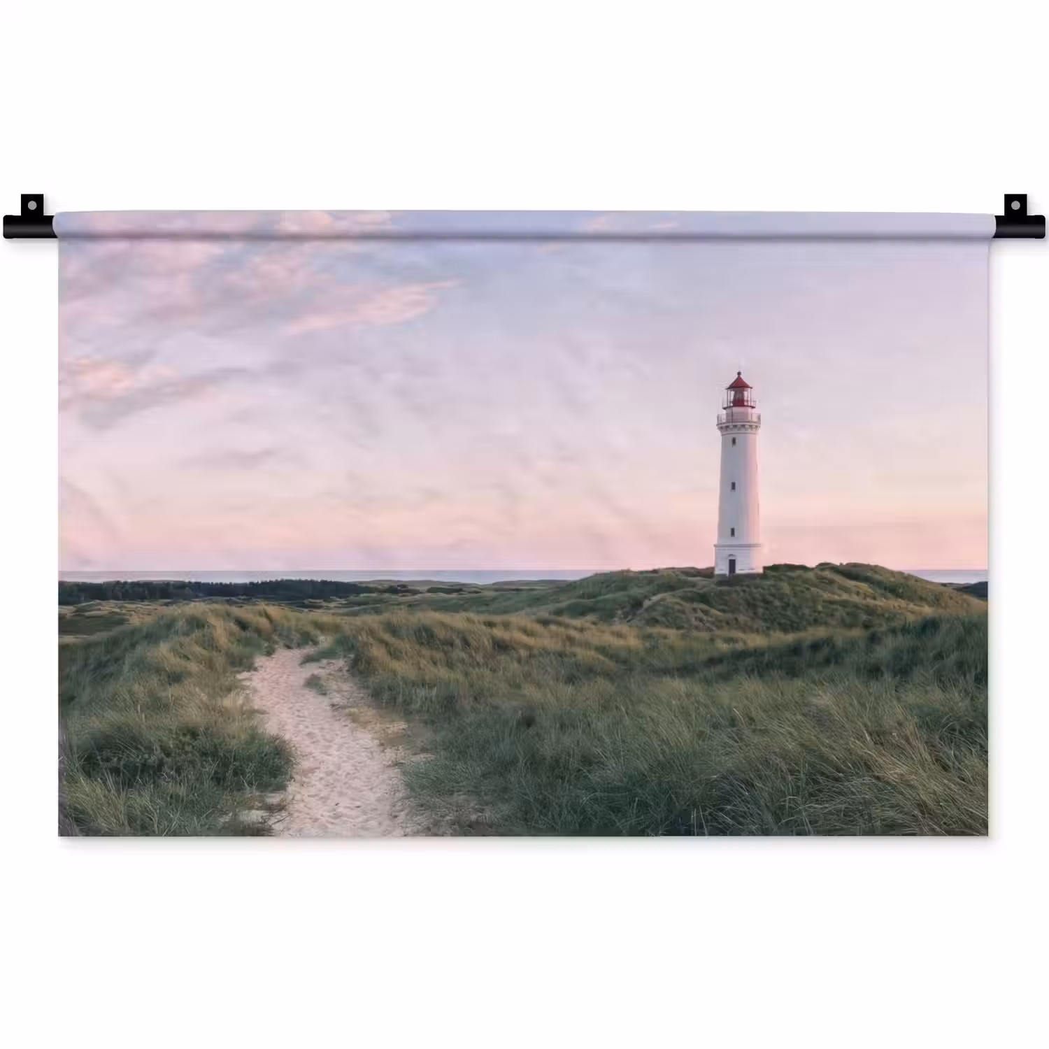 Vuurtoren - Duinlandschap - Zee Wandkleed katoen klein -zz3d