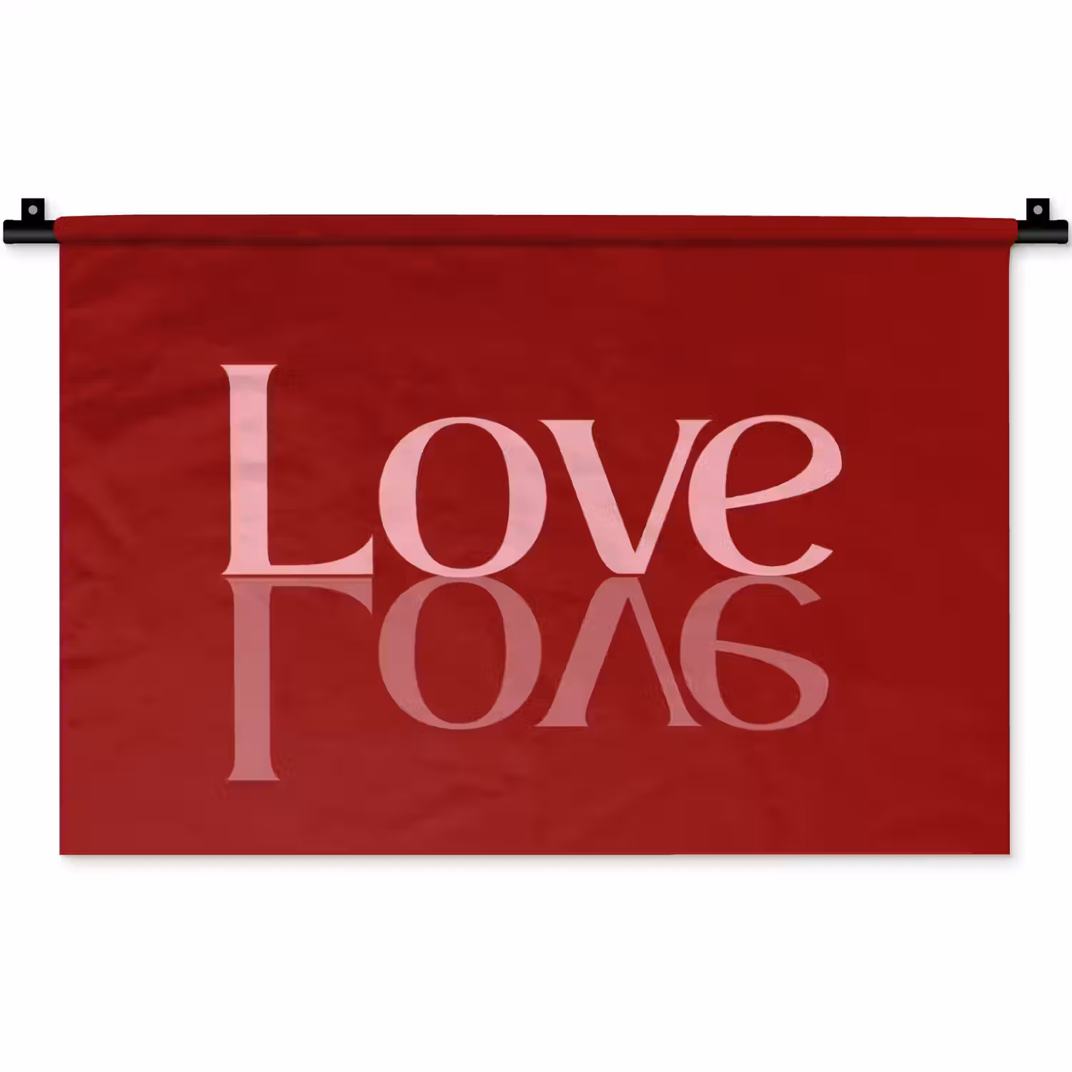 Love - Spiegeling - Rood Wandkleed katoen klein -zz3d
