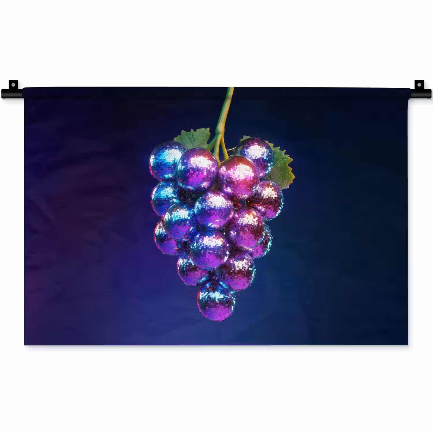 Paars - Disco - Feest - Druif Wandkleed katoen klein -zz3d