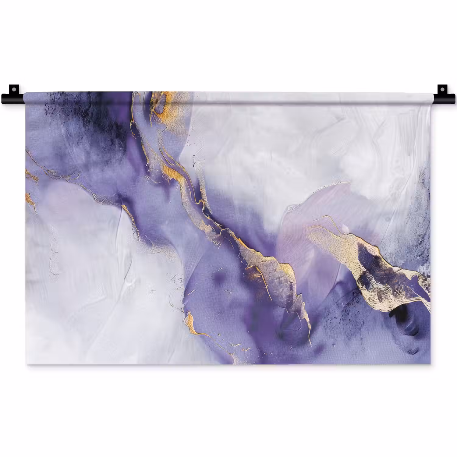 Paars - Modern - Marmer - Abstract Wandkleed katoen klein -zz3d