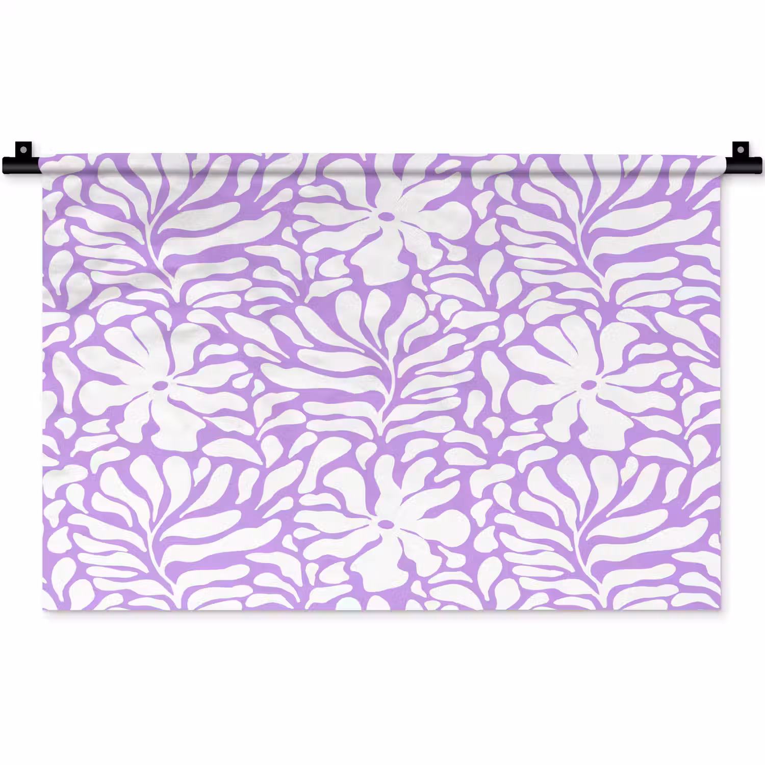 Paars - Wit - Bloemen Wandkleed katoen klein 269 -zz3d