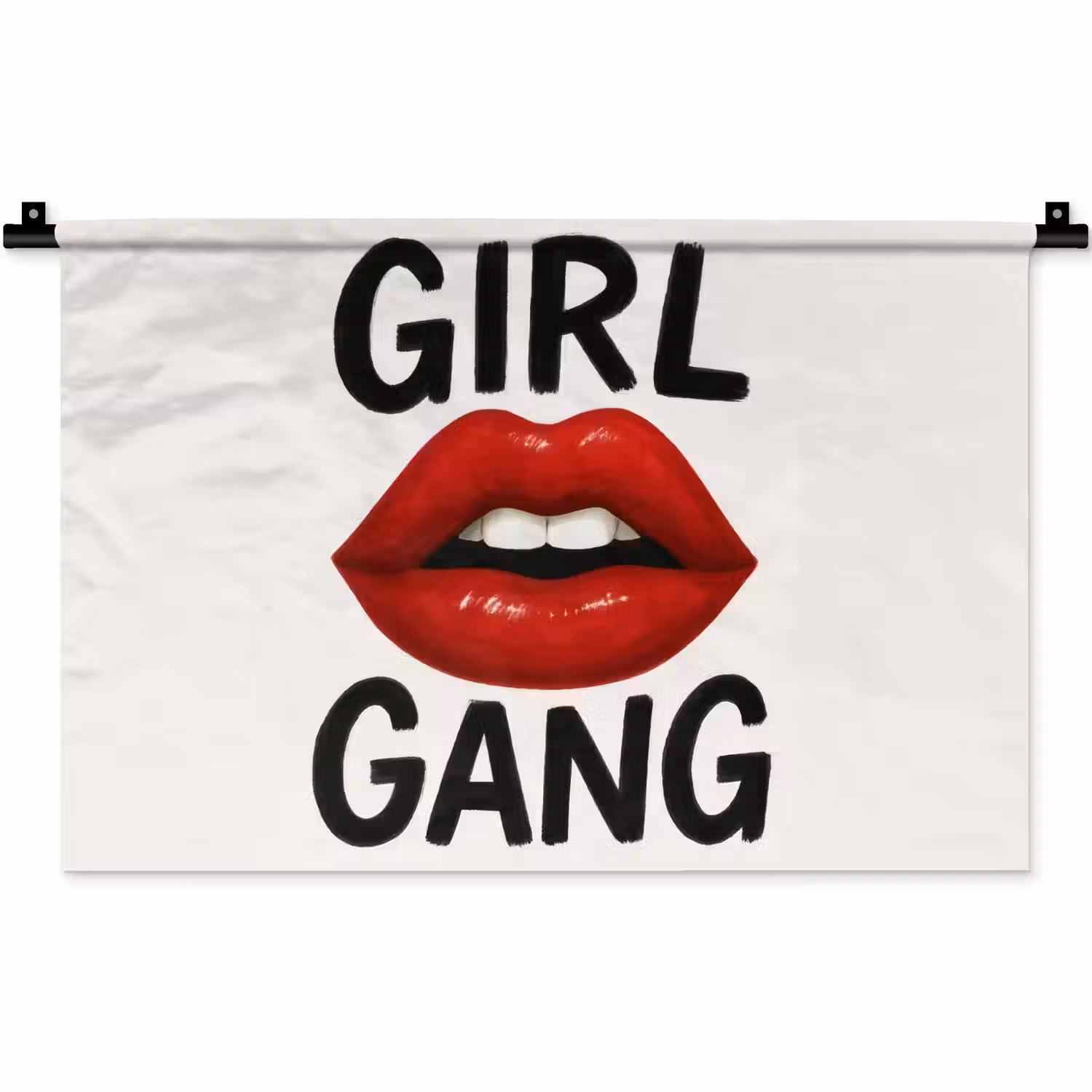 Lip - Girl - Rood - Letters Wandkleed katoen klein -zz3d