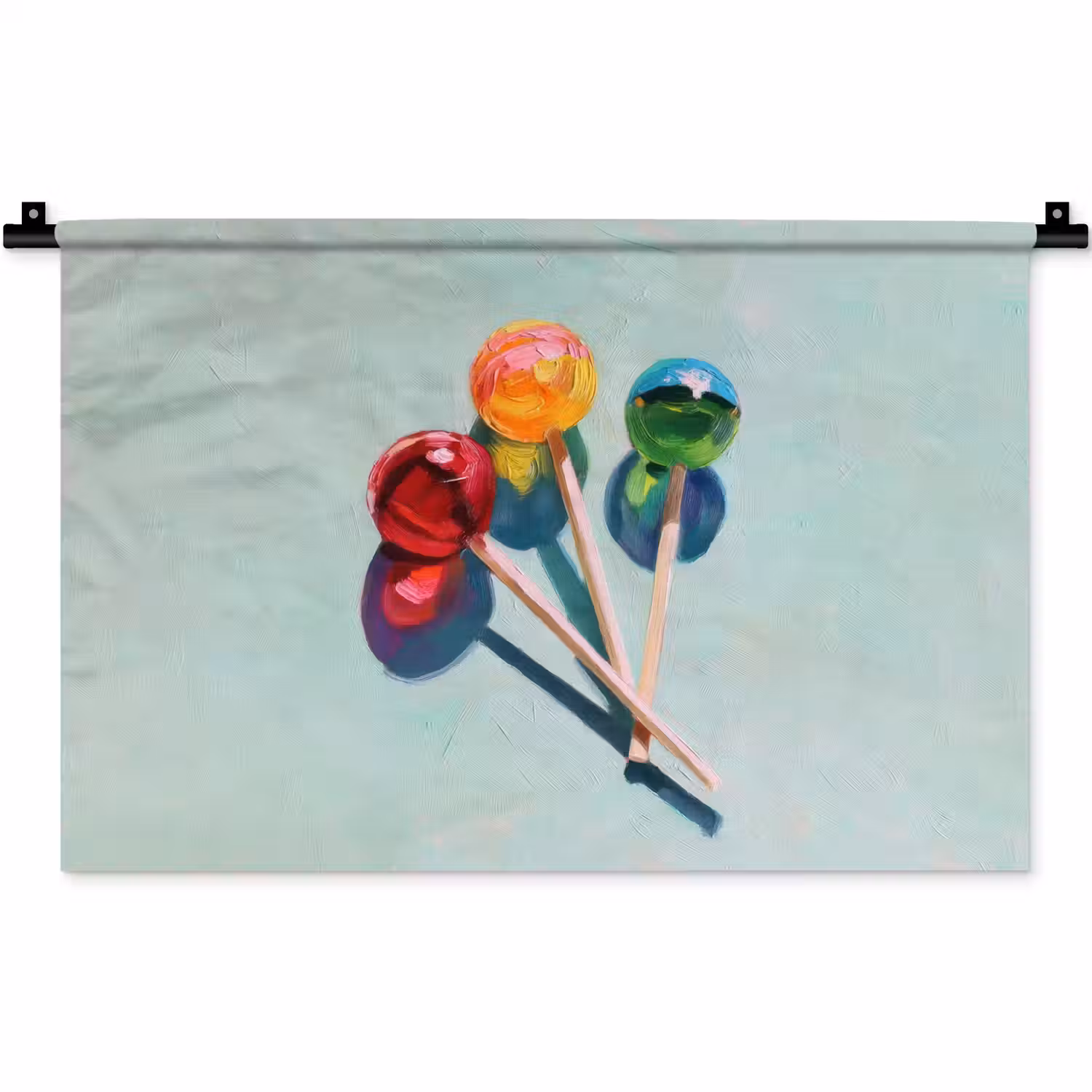 Lollys - Schaduw - Drie - Blauw Wandkleed katoen klein -zz3d