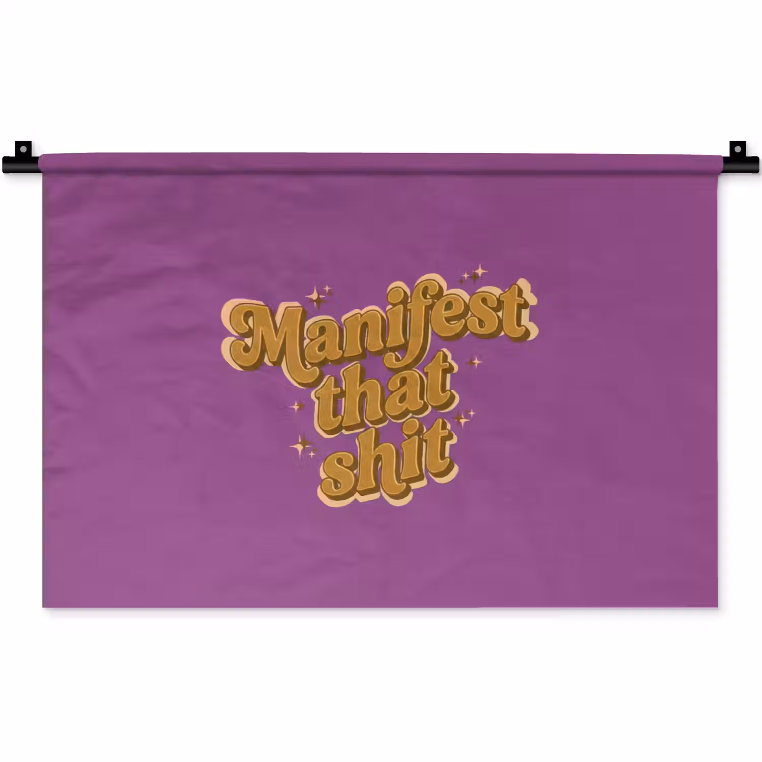 Manifest that shit - Paars - Glitter Wandkleed katoen klein -zz3d