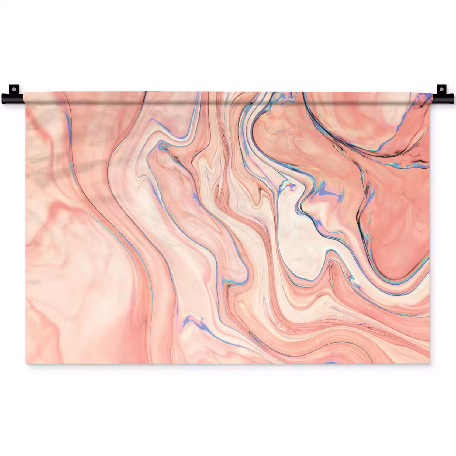 Marmer - Pastel - Roze - Blauw - Marmerlook - Abstract Wandkleed katoen klein -zz3d