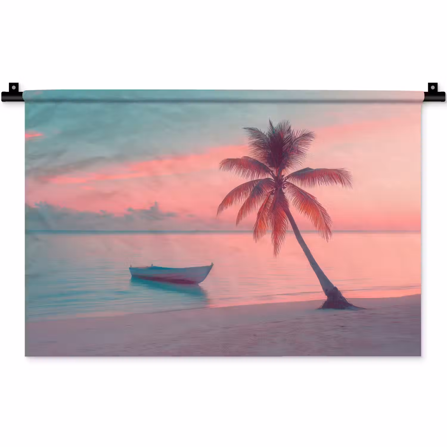 Zee - Boot - Zonsondergang Wandkleed katoen klein -zz3d