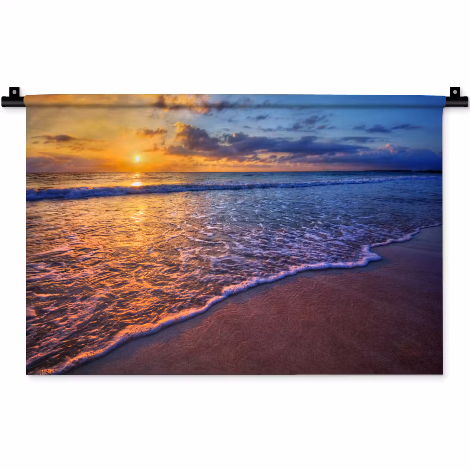 Zee - Strand - Zonsondergang - Wolken - Horizon Wandkleed katoen klein -zz3d