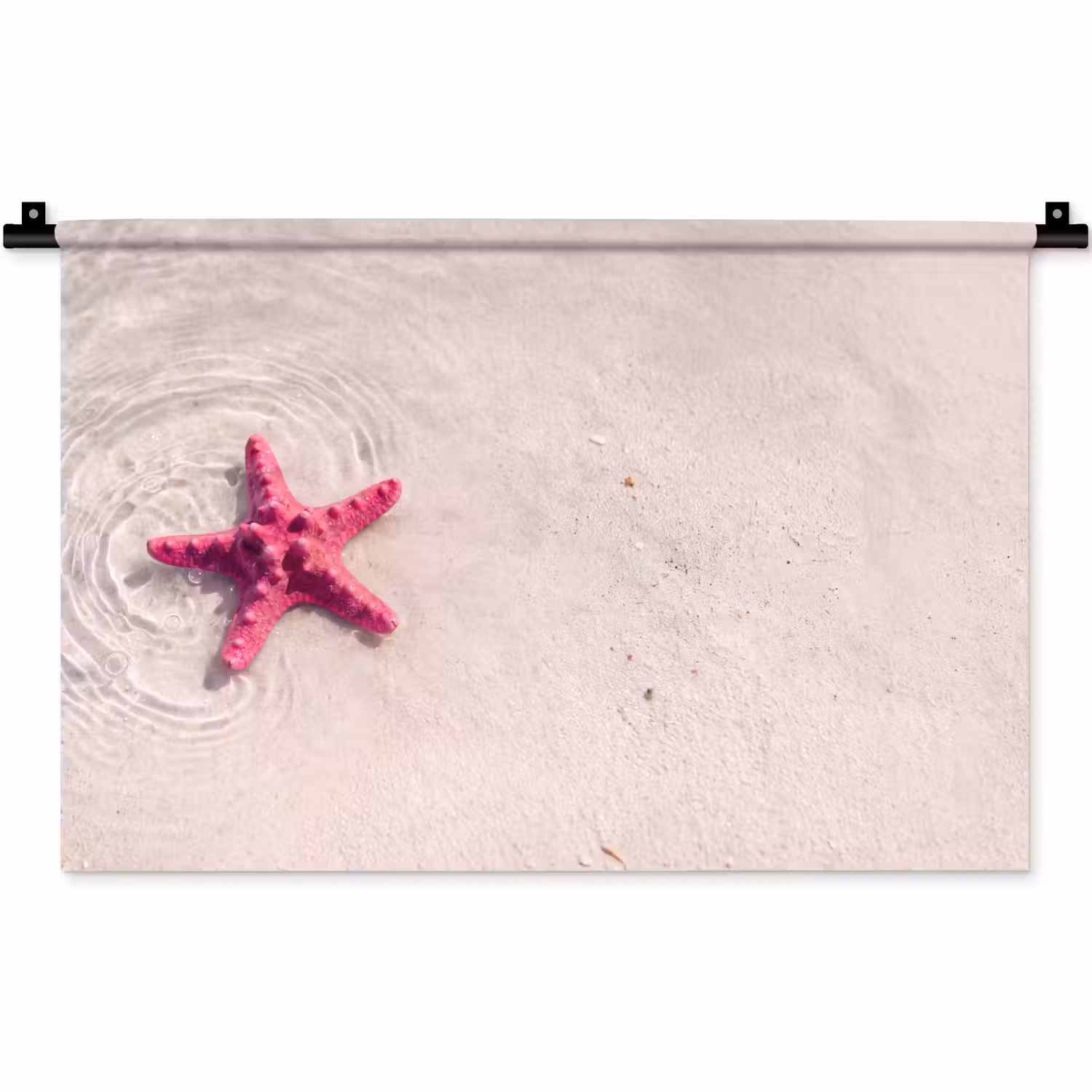 Zeeleven - Zeester - Strand - Roze - Water Wandkleed katoen klein -zz3d
