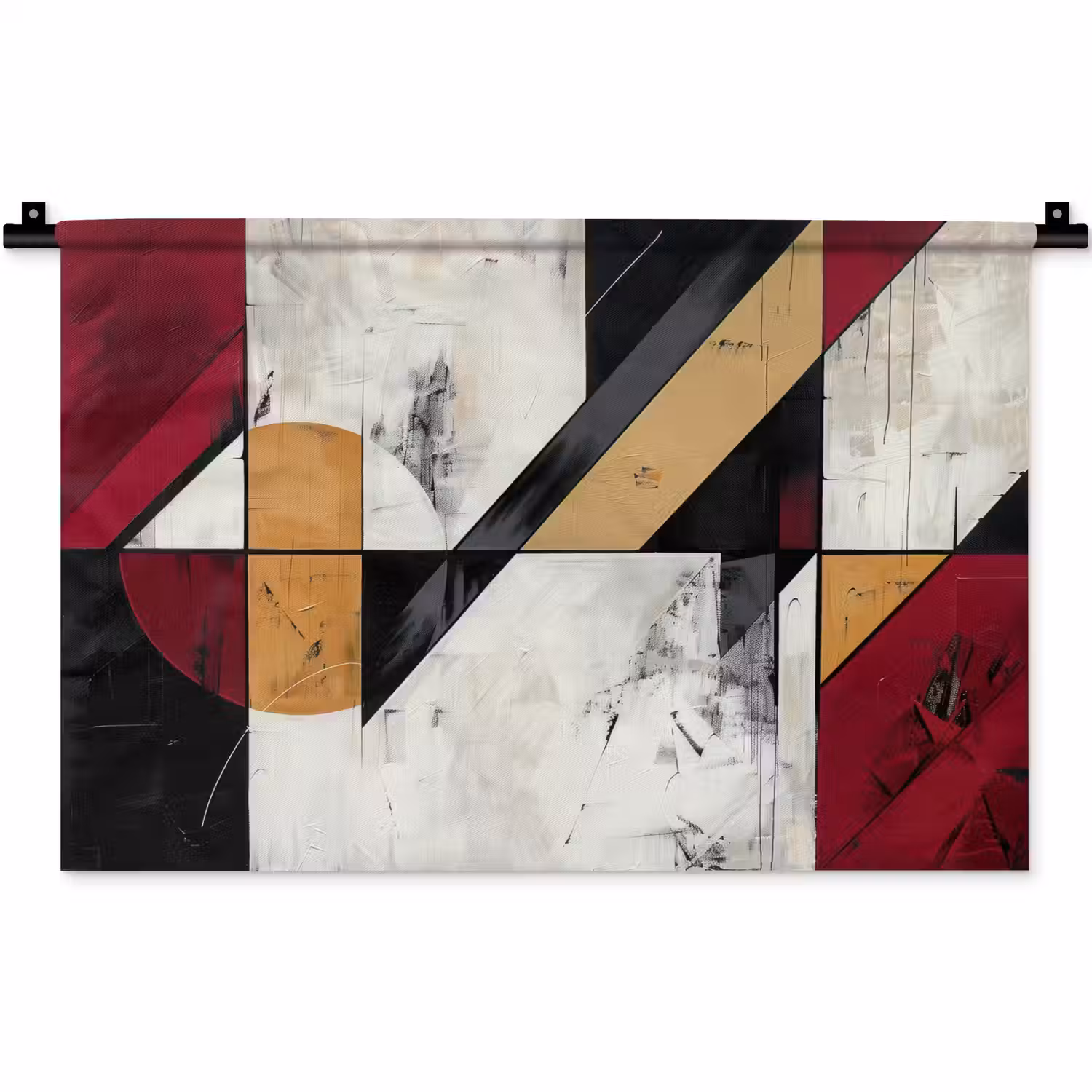 Modern - Abstract - Geometrisch - Rood - Industrieel Wandkleed katoen klein -zz3d