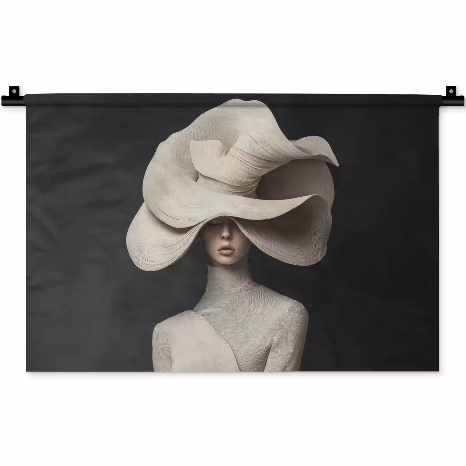 Modern - Vrouw - Hoed Wandkleed katoen klein -zz3d