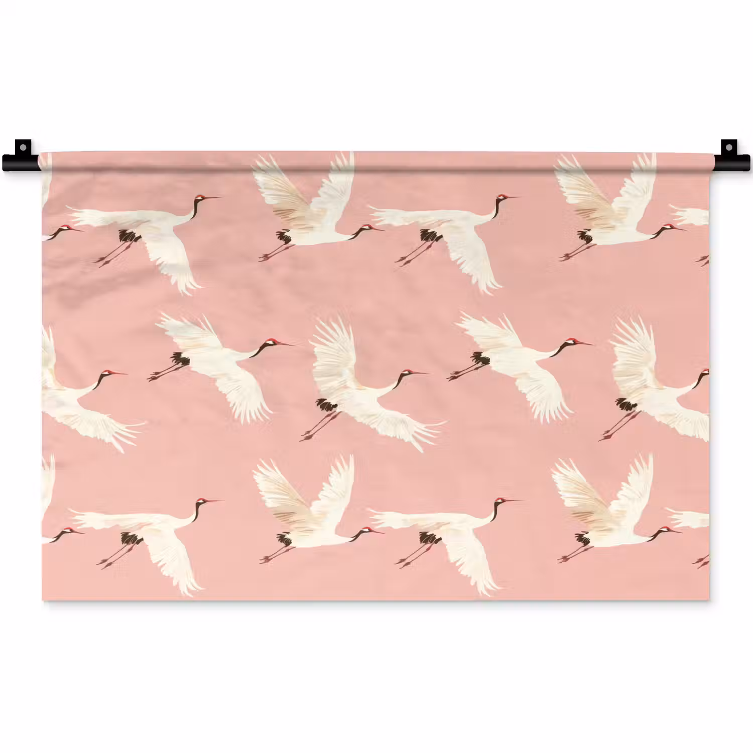 Modern - Kraanvogels - Roze Wandkleed katoen klein 269 -zz3d
