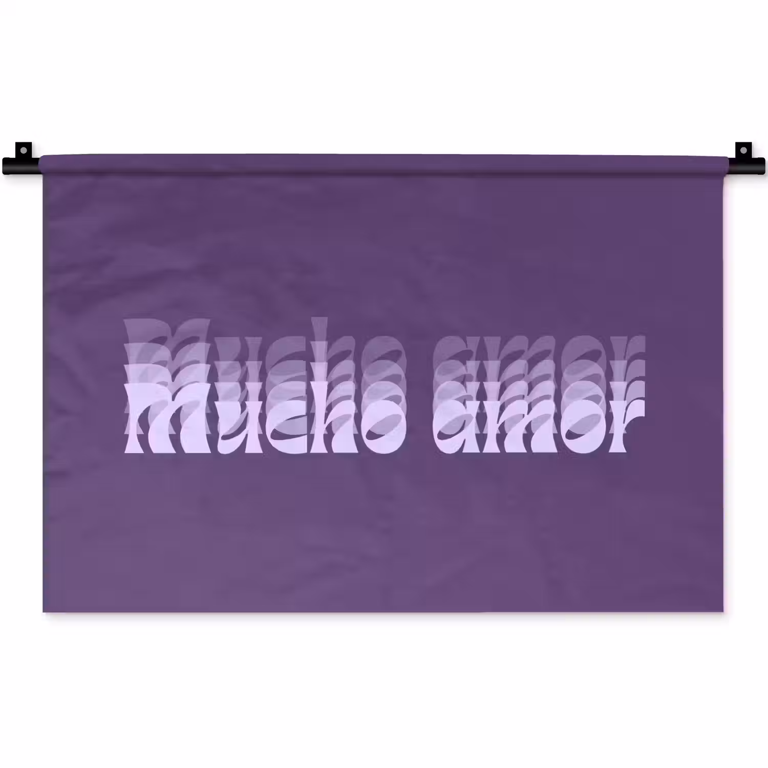 Mucho amor - Paars - Grafisch Wandkleed katoen klein -zz3d
