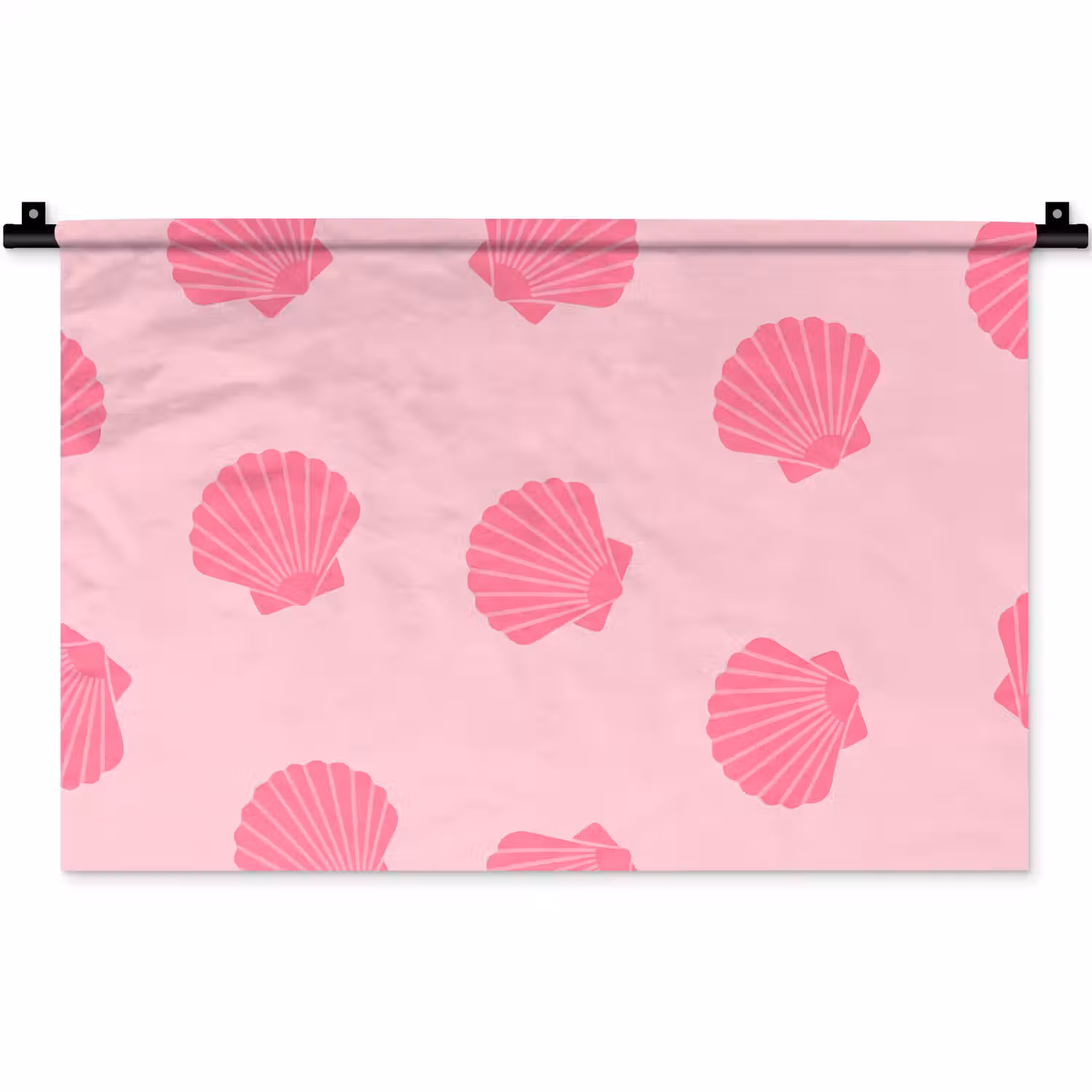 Schelp - Patroon - Zee - Modern - Roze Wandkleed katoen klein -zz3d