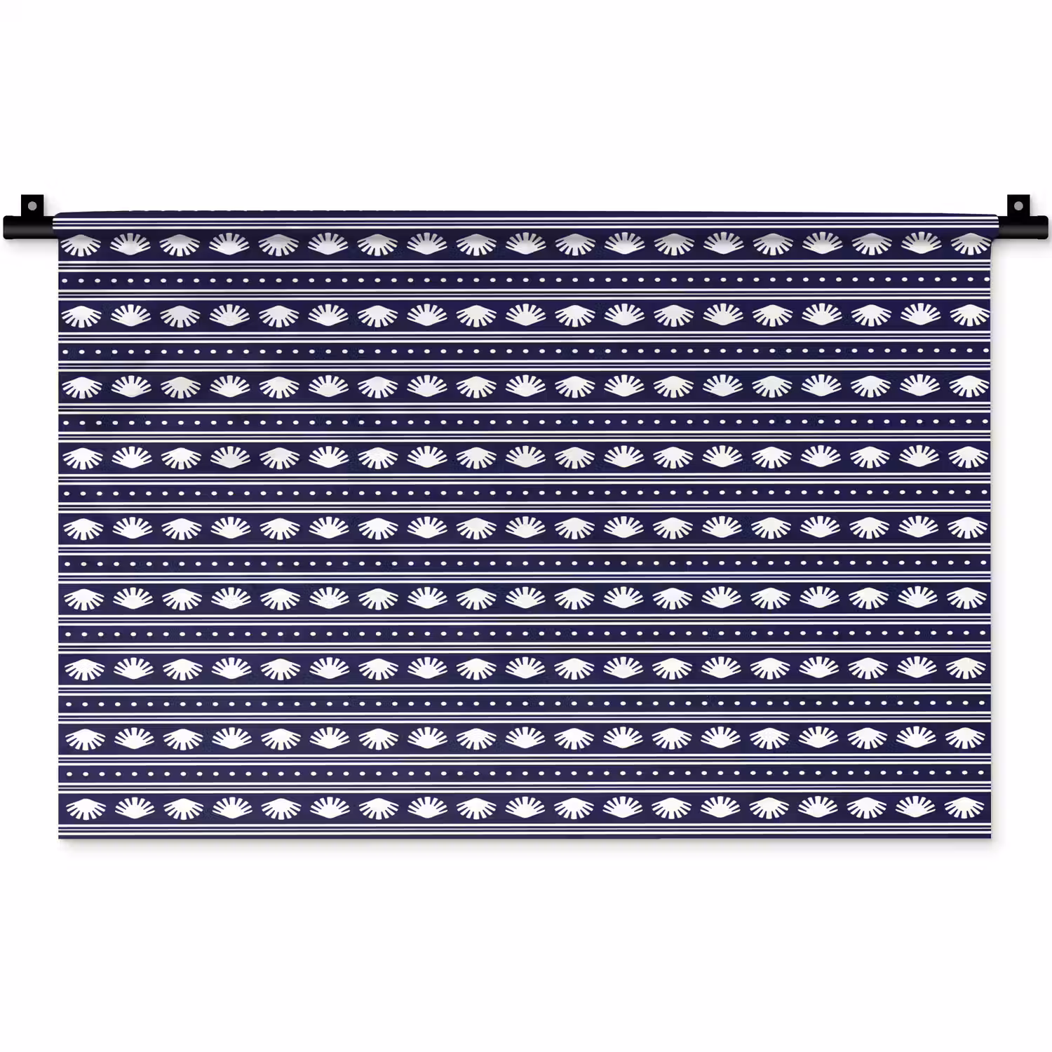 Schelp - Nautisch - Blauw - Wit Wandkleed katoen klein 269 -zz3d