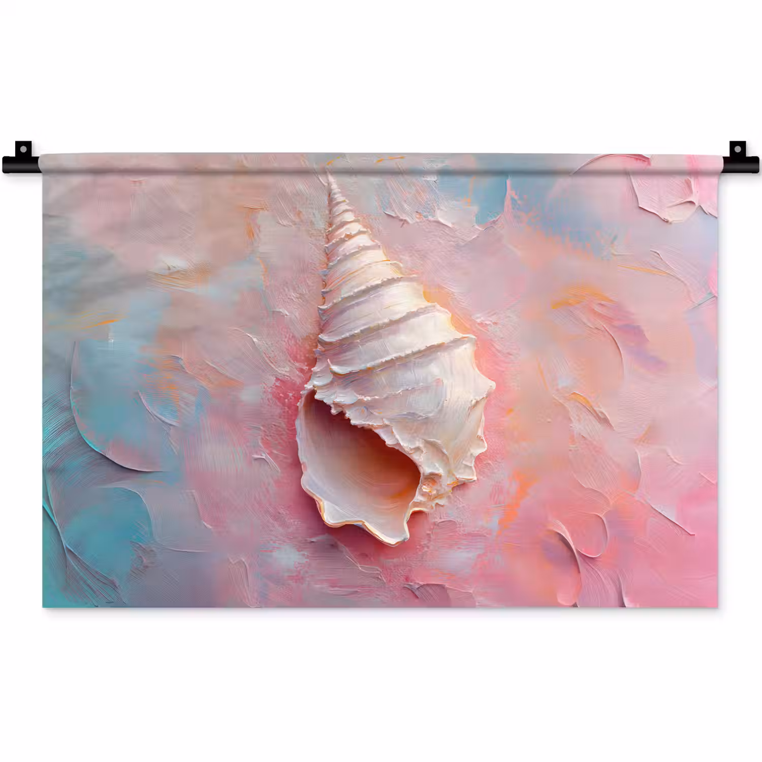 Schelp - Pastel - Pink Wandkleed katoen klein -zz3d