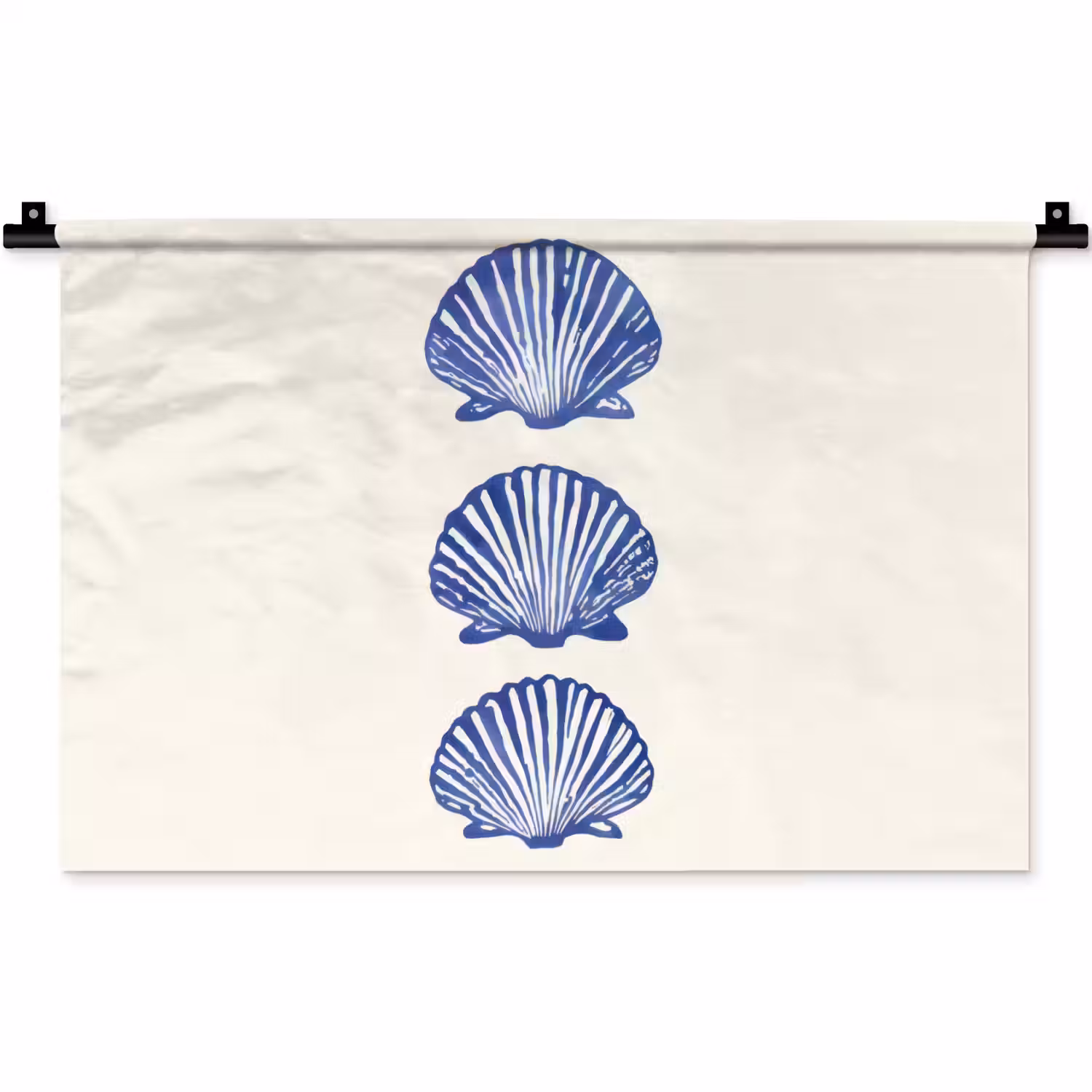Schelpen - Blauw - Patroon Wandkleed katoen klein -zz3d