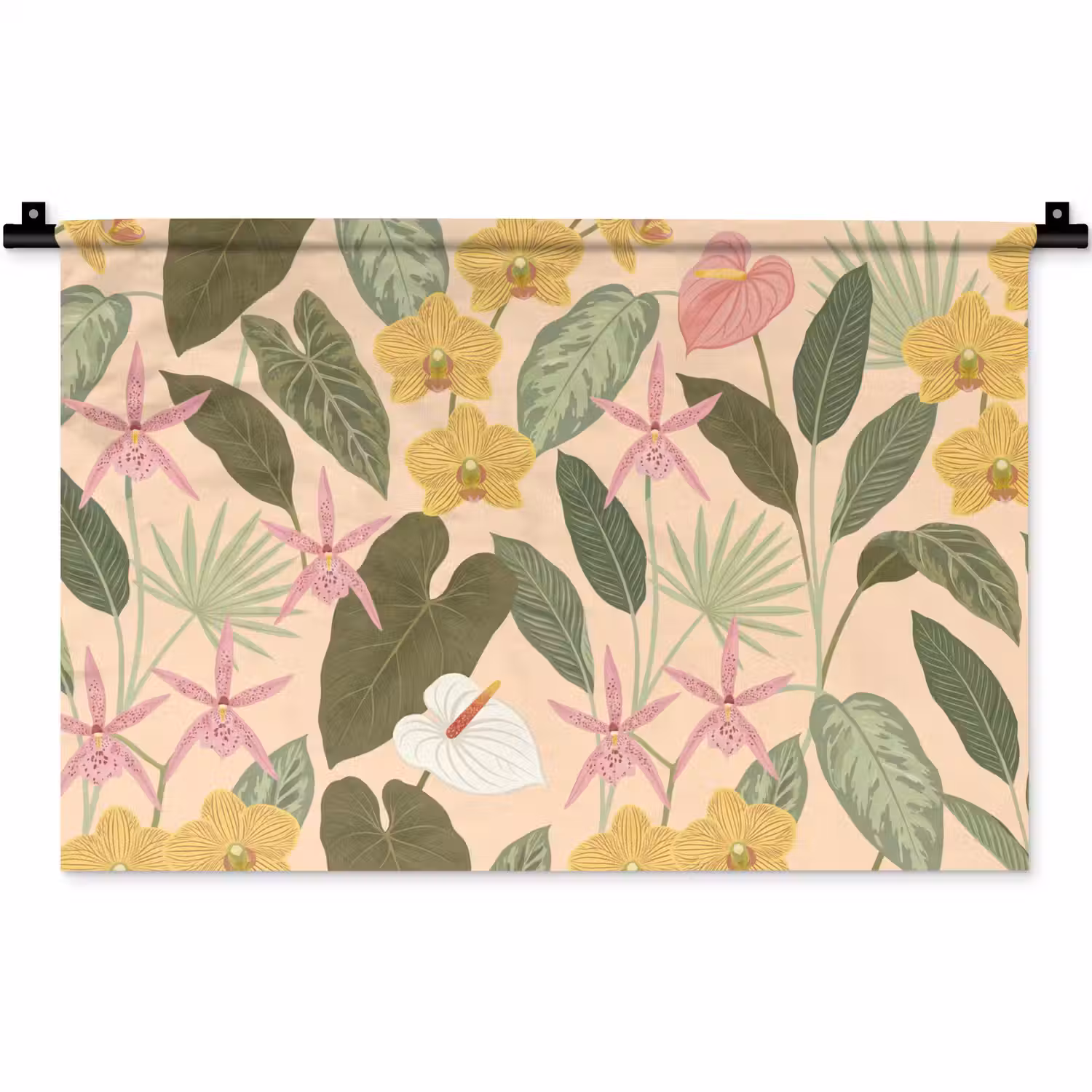 Patroon - Bloemen - Kleurrijk Wandkleed katoen klein -zz3d