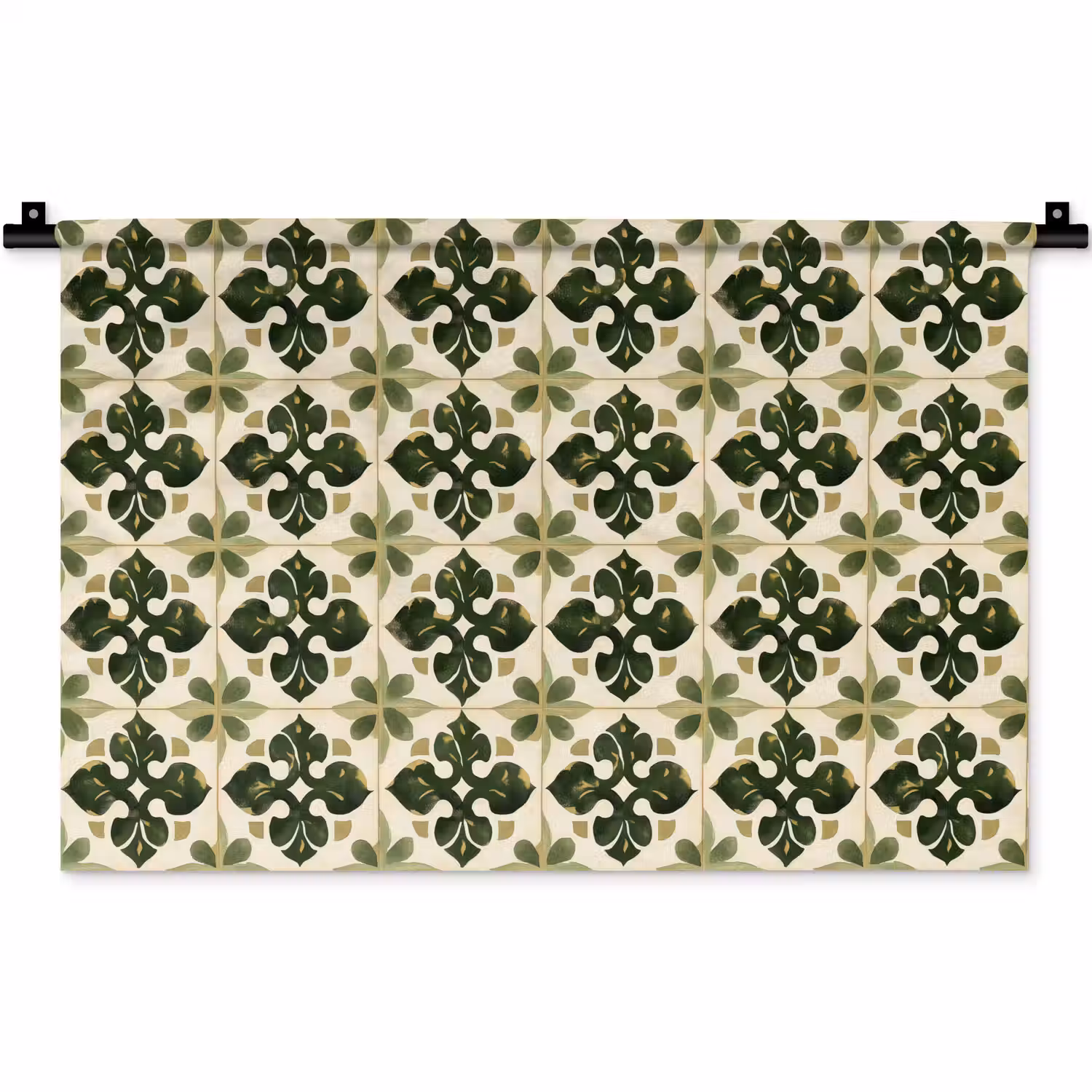 Patroon - Tegel - Groen Wandkleed katoen klein 269 -zz3d