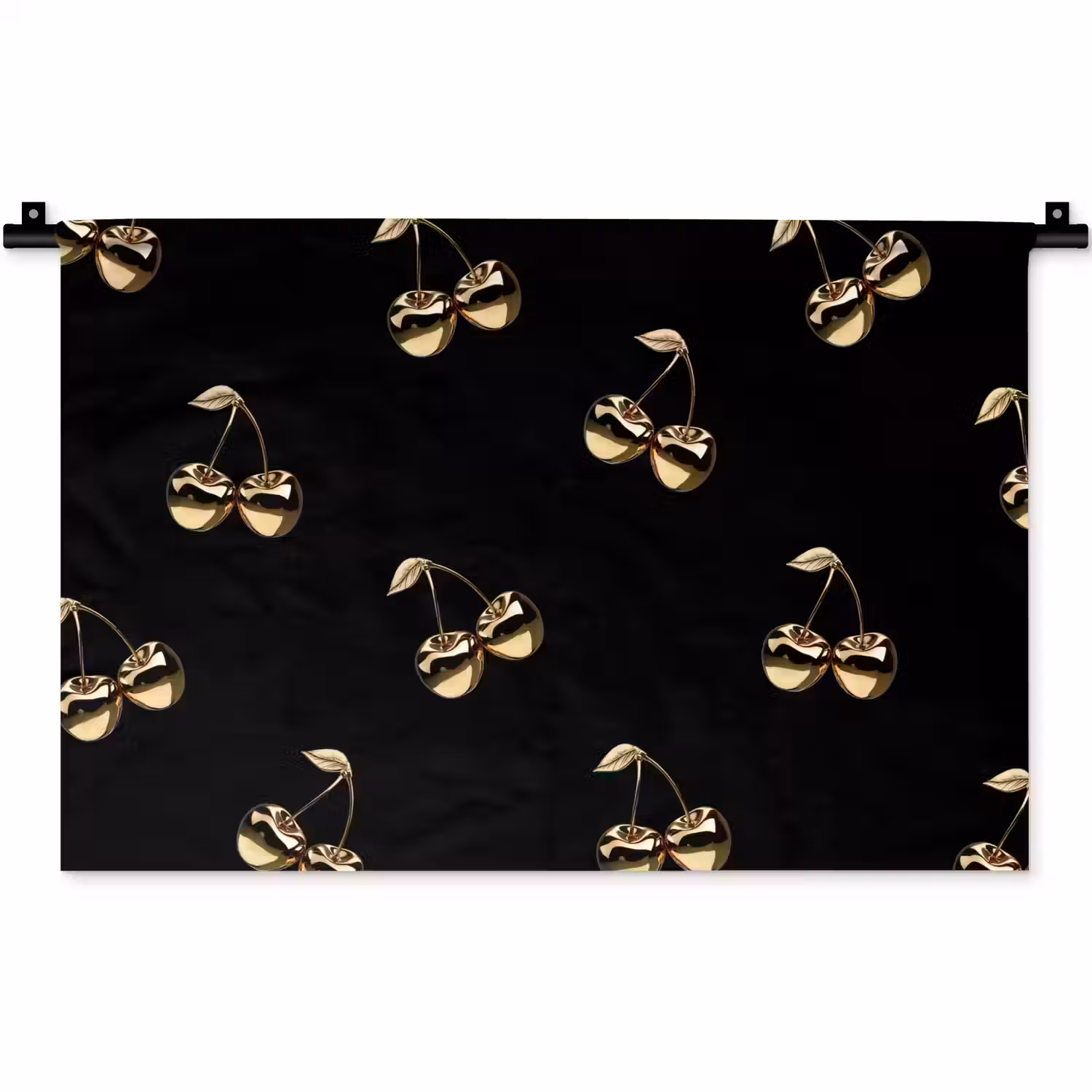 Patroon - Kersen - Goud - Chrome Wandkleed katoen klein -zz3d