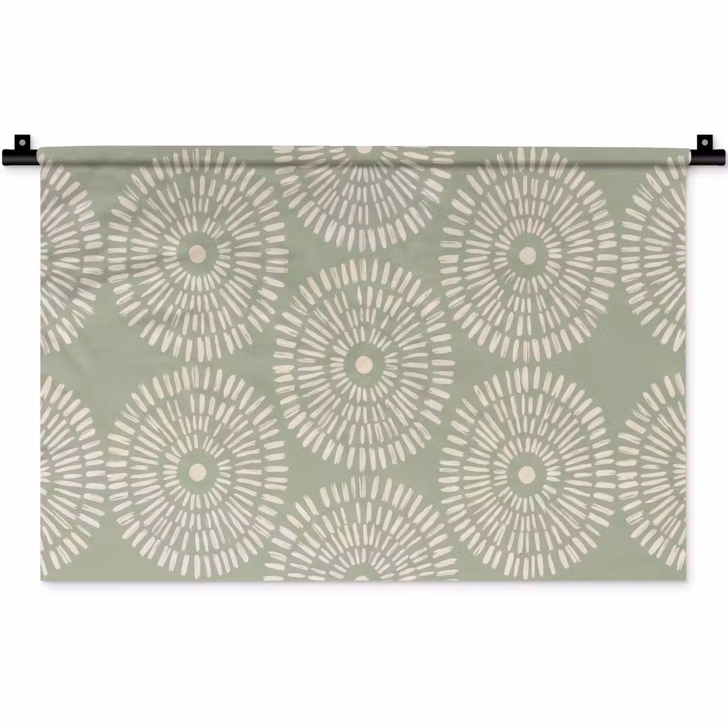 Patroon - Cirkels - Abstract - Modern - Groen Wandkleed katoen klein -zz3d