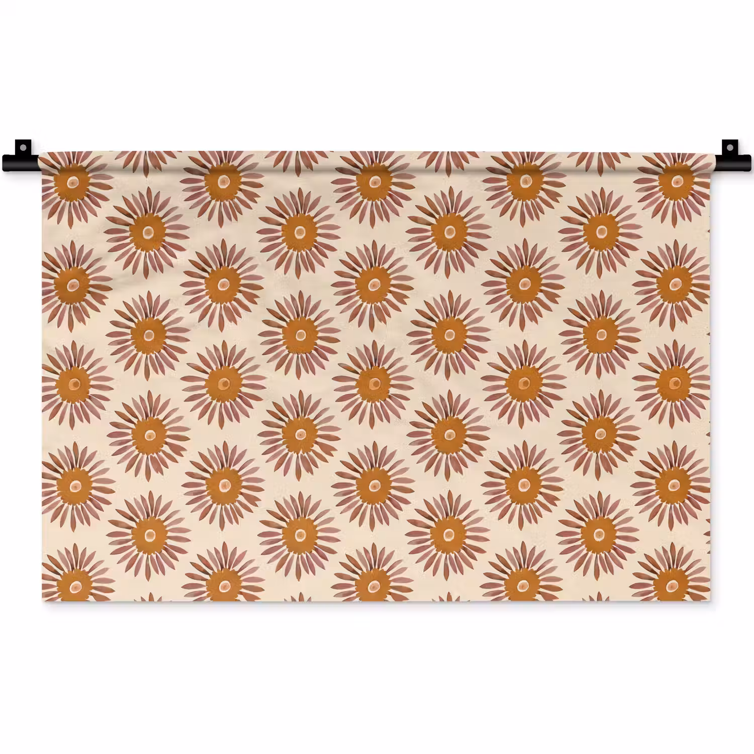 Patroon - Retro - Bruin Wandkleed katoen klein 269 -zz3d