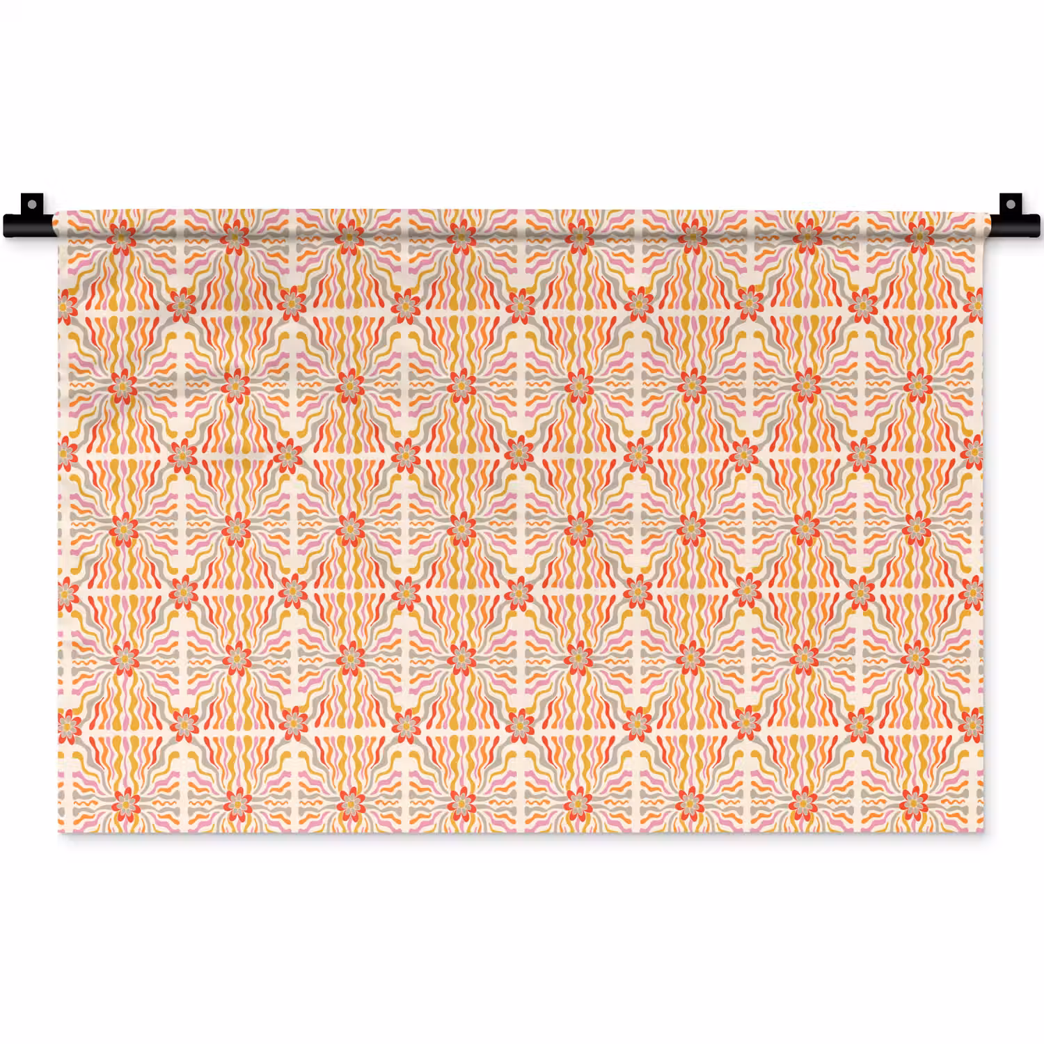 Patroon - Retro - Kleur Wandkleed katoen klein 269 -zz3d