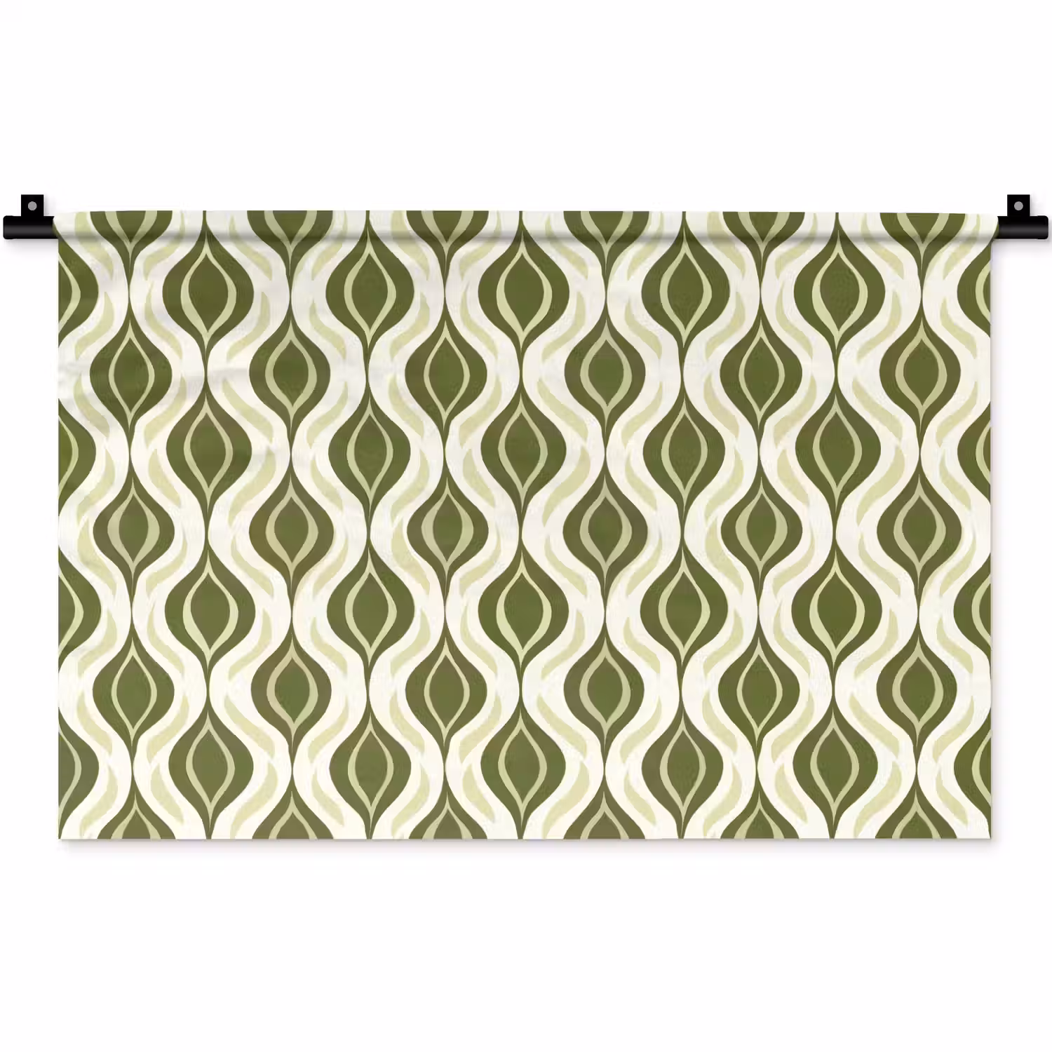 Patroon - Retro - Groen Wandkleed katoen klein 269 -zz3d