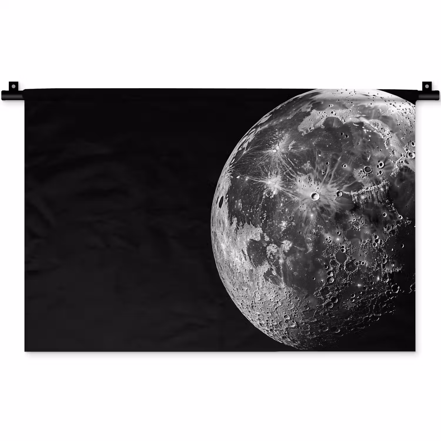 Close-up - Maan - Wit - Textuur Wandkleed katoen klein -zz3d
