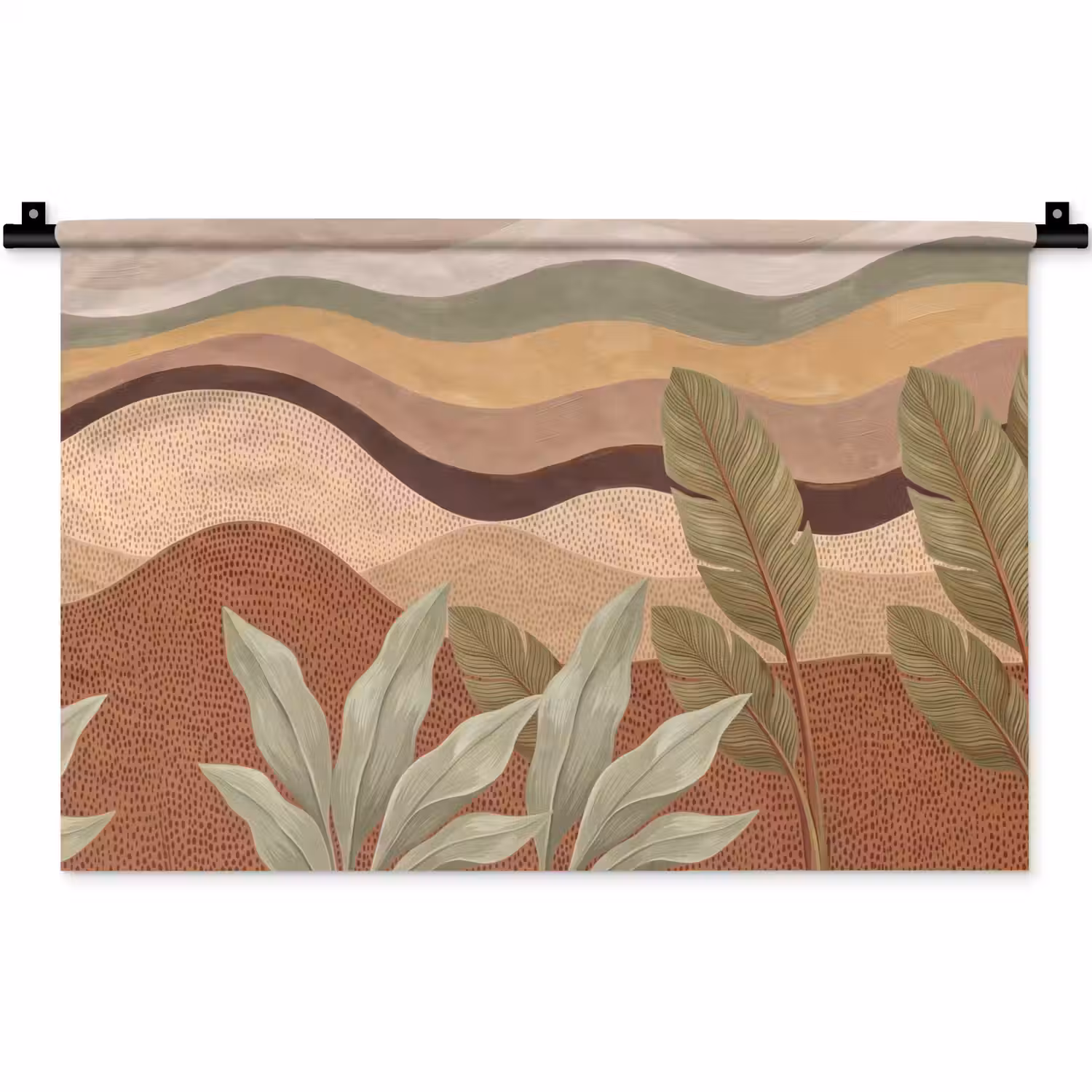 Natuur - Bladeren - Landschap - Abstract - Aardetinten Wandkleed katoen klein -zz3d