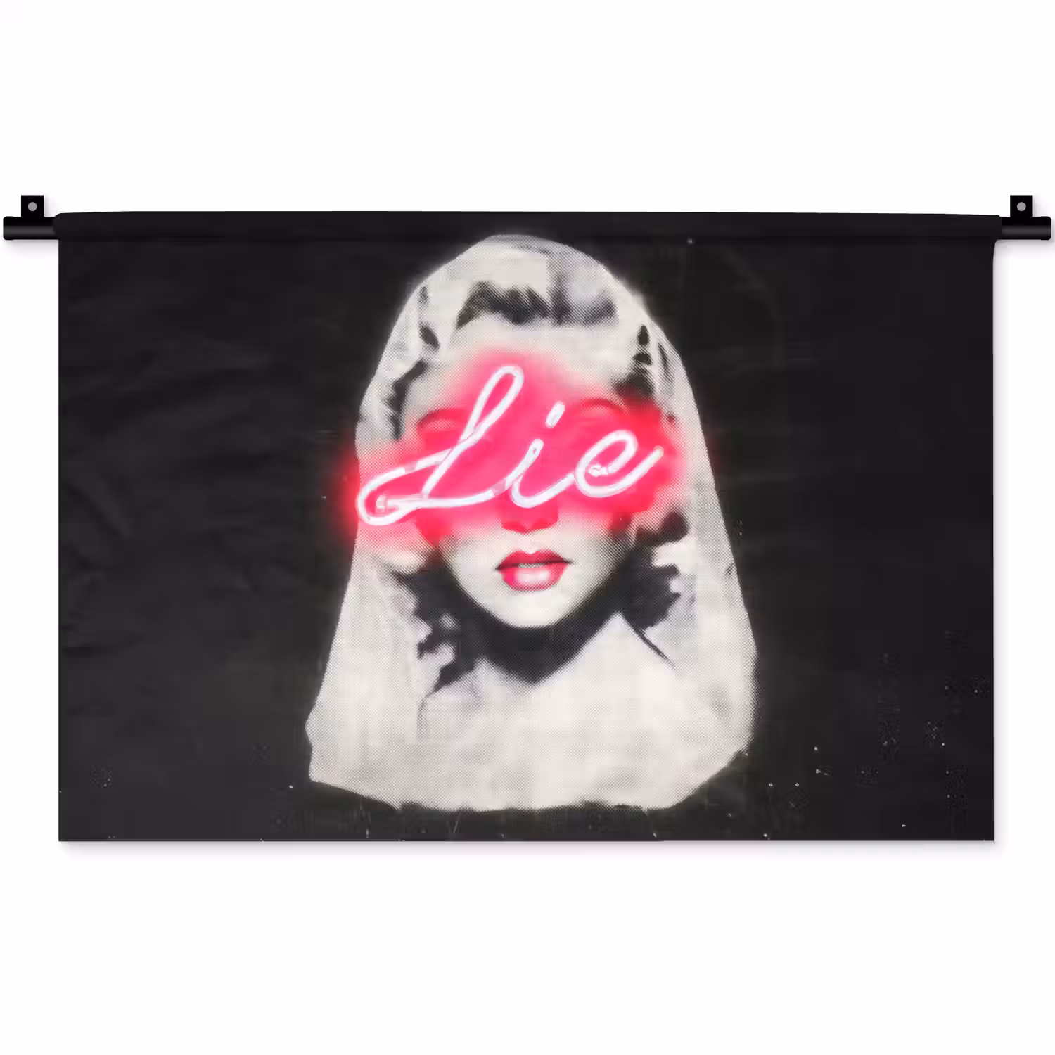 Neon - Letters - Vintage - Vrouw Wandkleed katoen klein -zz3d