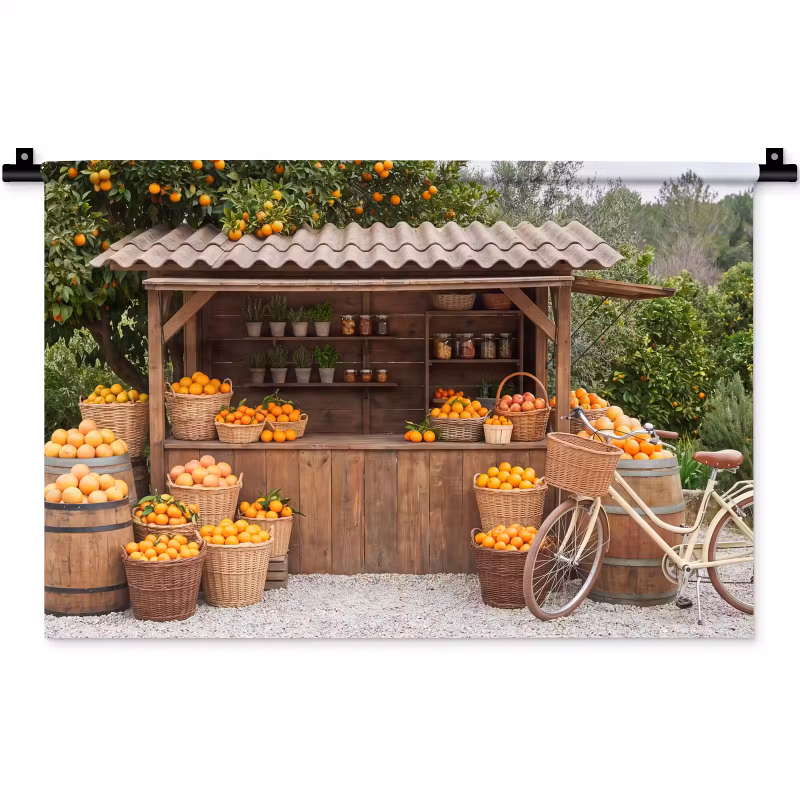 Wandteppich - Obst – Markt – Ländlich - Fruit - Markt - Landelijk Wandkleed katoen klein