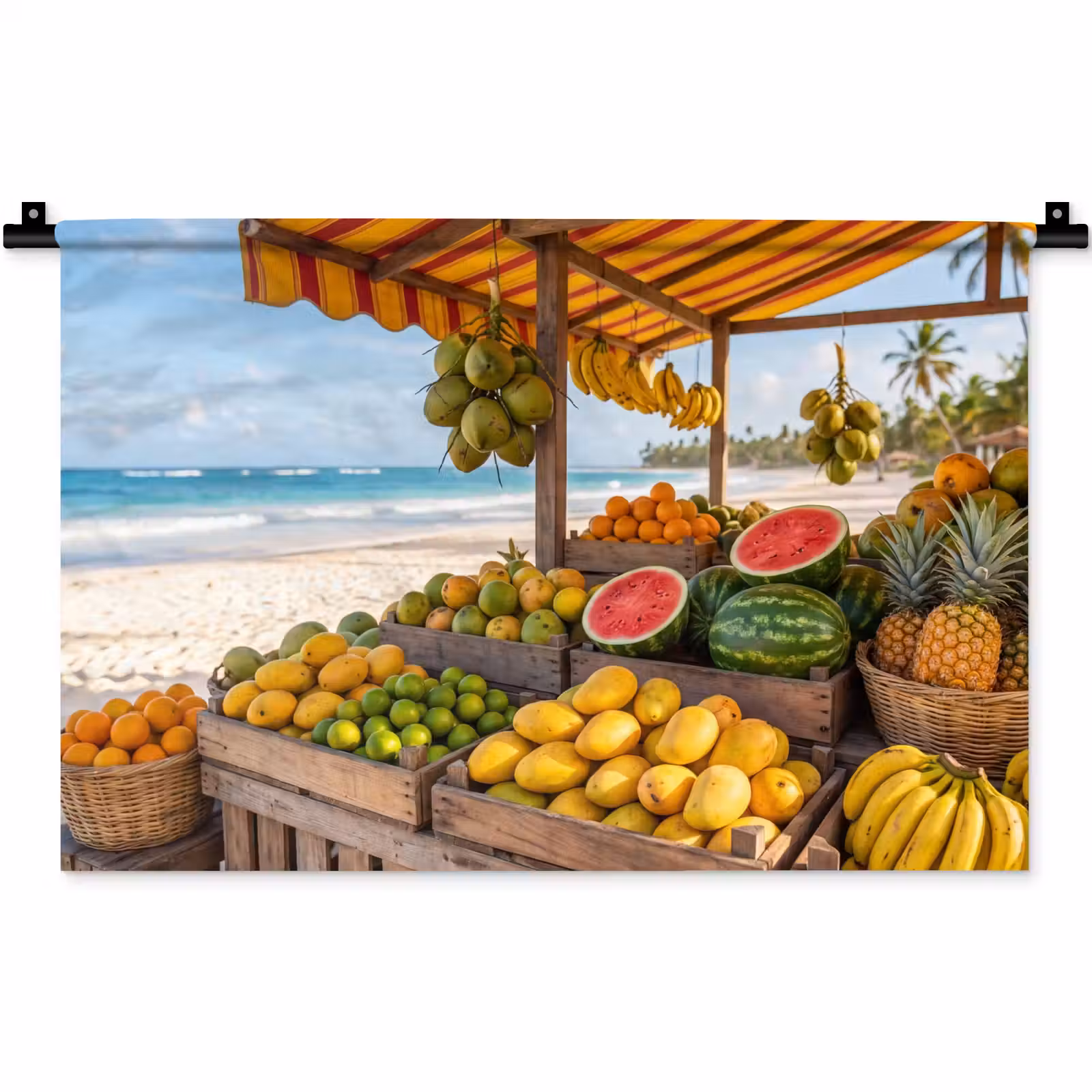 Wandteppich - Obst – Strand – Tropisch - Fruit - Strand - Tropisch Wandkleed katoen klein