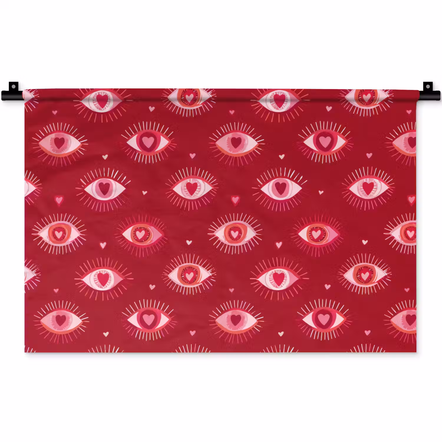 Ogen - Patroon - Roze - Donkerrood Wandkleed katoen klein 269 -zz3d
