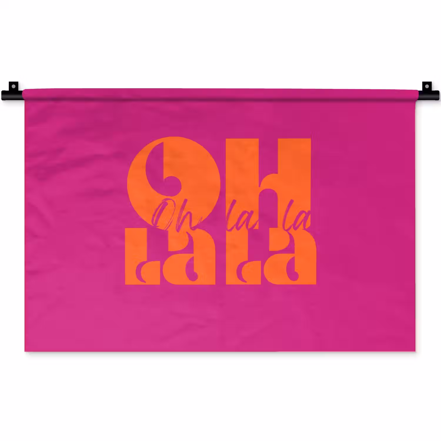 Oh la la - Roze - Oranje - Gestapelde letters Wandkleed katoen klein -zz3d
