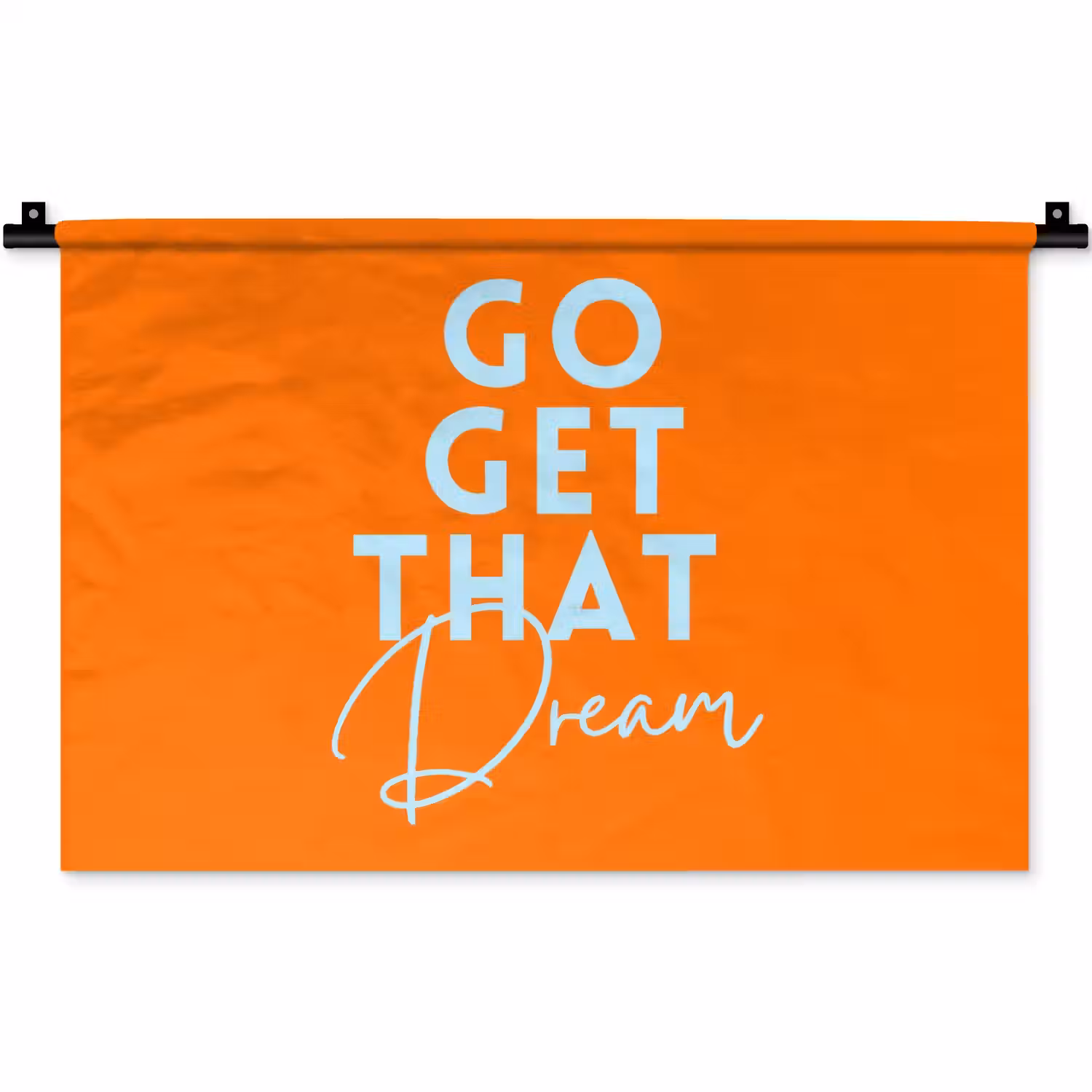 Oranje - Blauw - Go get that dream Wandkleed katoen klein -zz3d