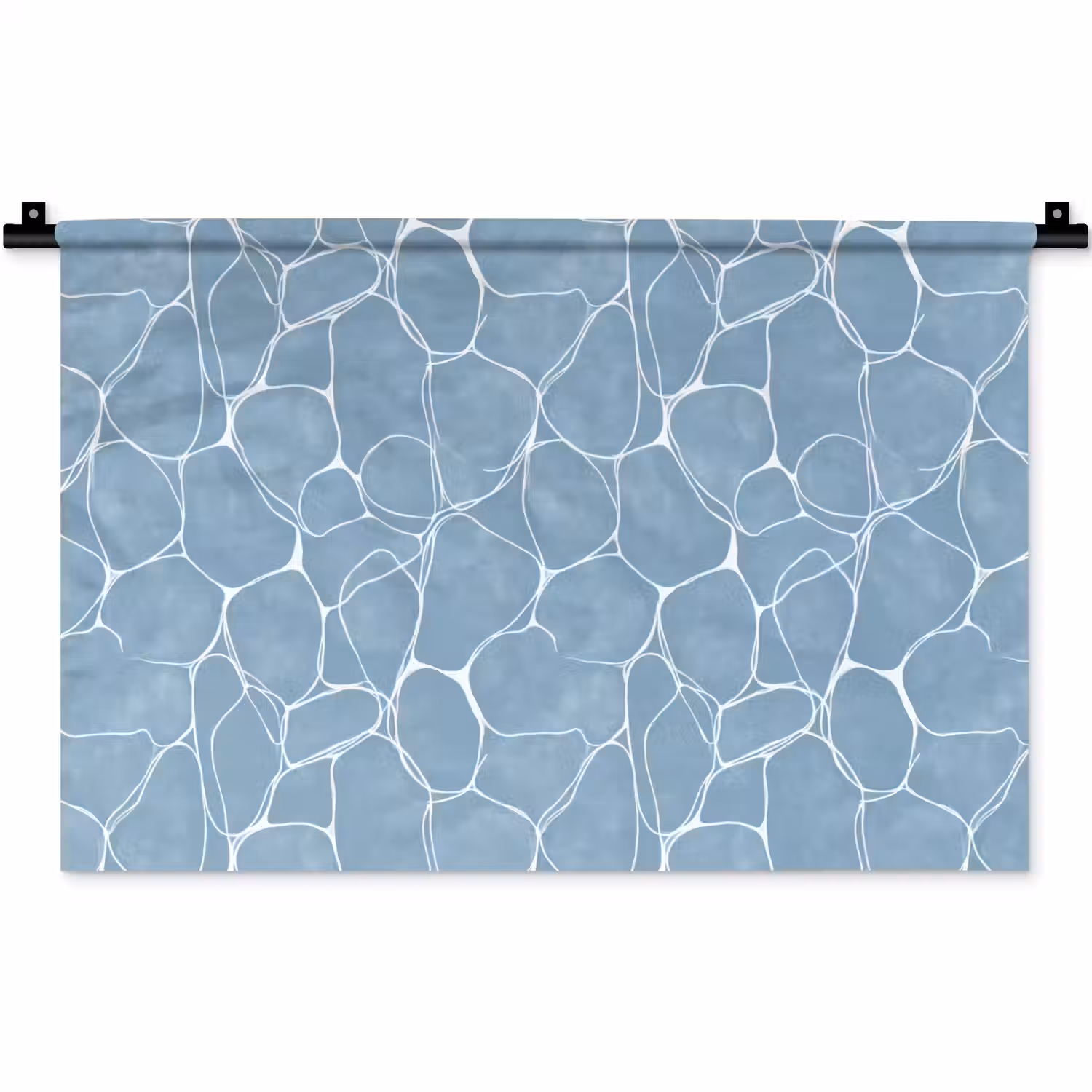 Organisch - Patroon - Blauw Wandkleed katoen klein 269 -zz3d