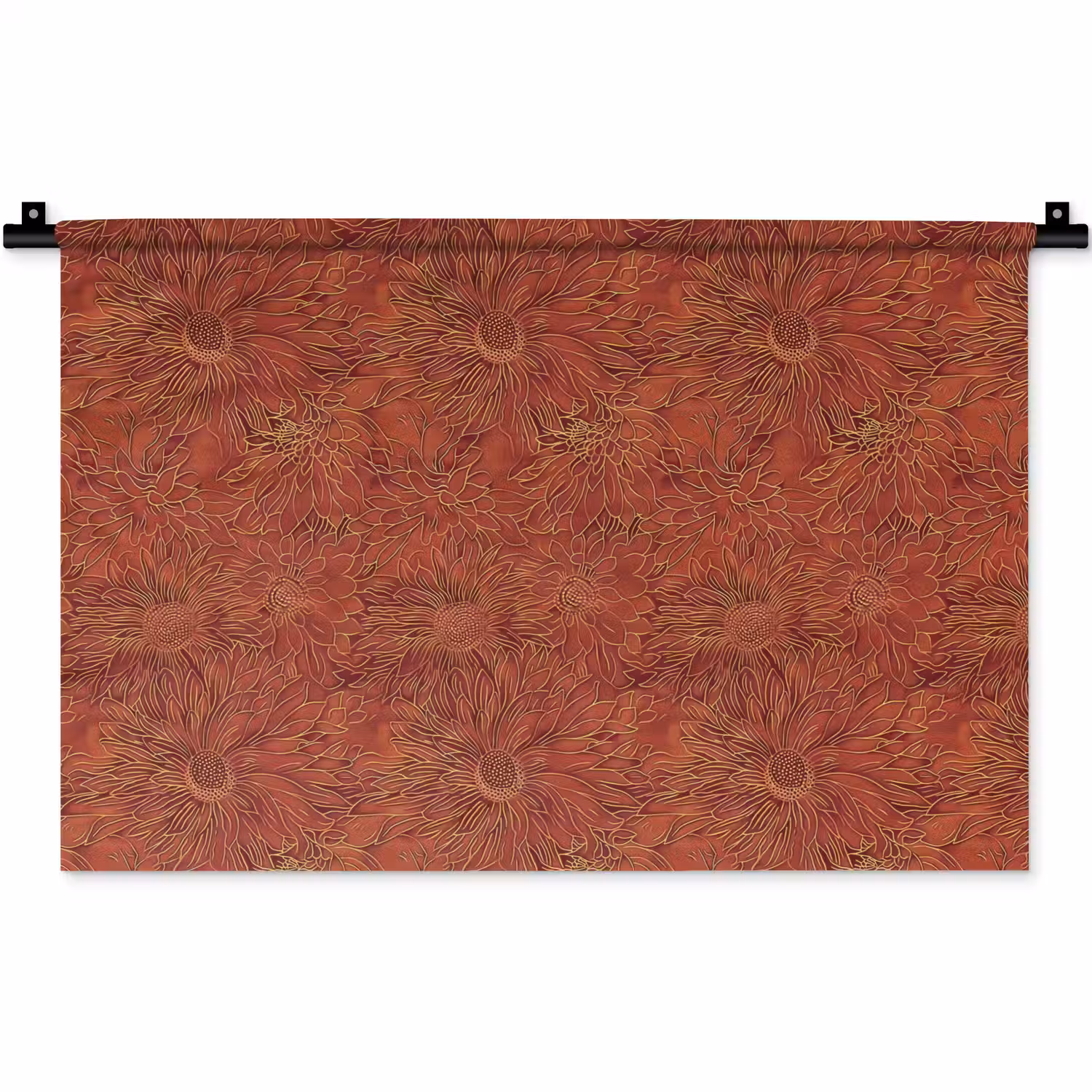 Oosters - Bloemen - Terracotta Wandkleed katoen klein 269 -zz3d