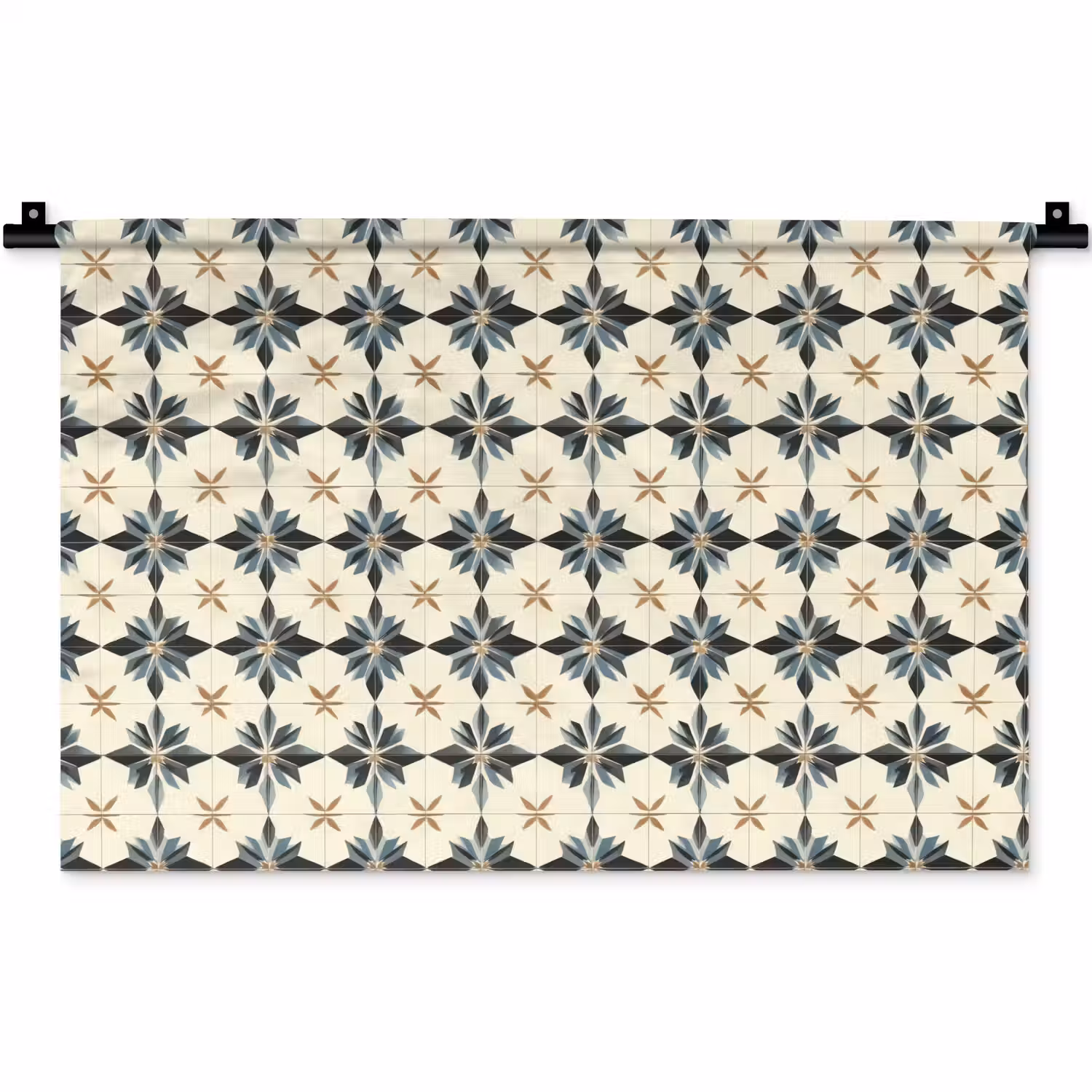 Sierlijk - Ornament - Blauw Wandkleed katoen klein 269 -zz3d