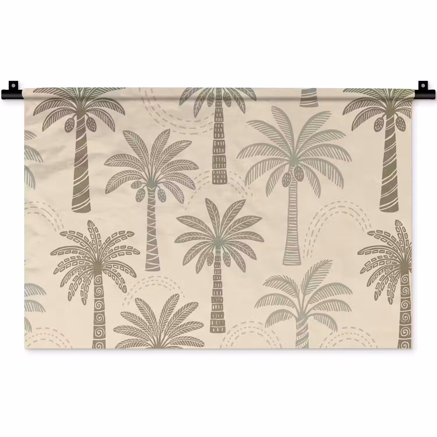 Palmbomen - Patroon - Tropisch - Beige Wandkleed katoen klein -zz3d